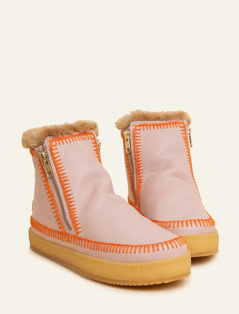 Setsu Crochet Ankle Boot Misty Rose Leather Orange sold by Laidback London product image thumbnail 4