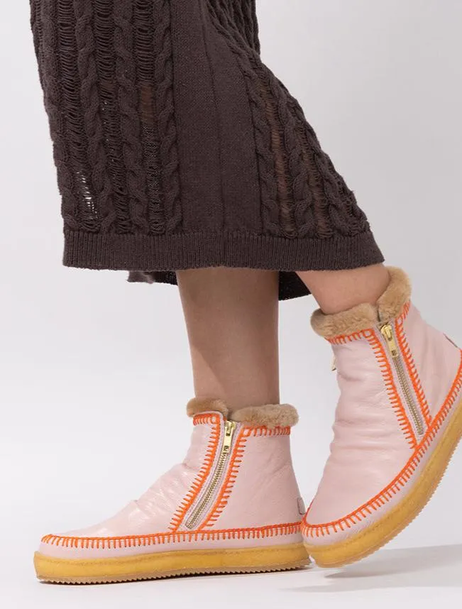 Setsu Crochet Ankle Boot Misty Rose Leather Orange sold by Laidback London product image thumbnail 2