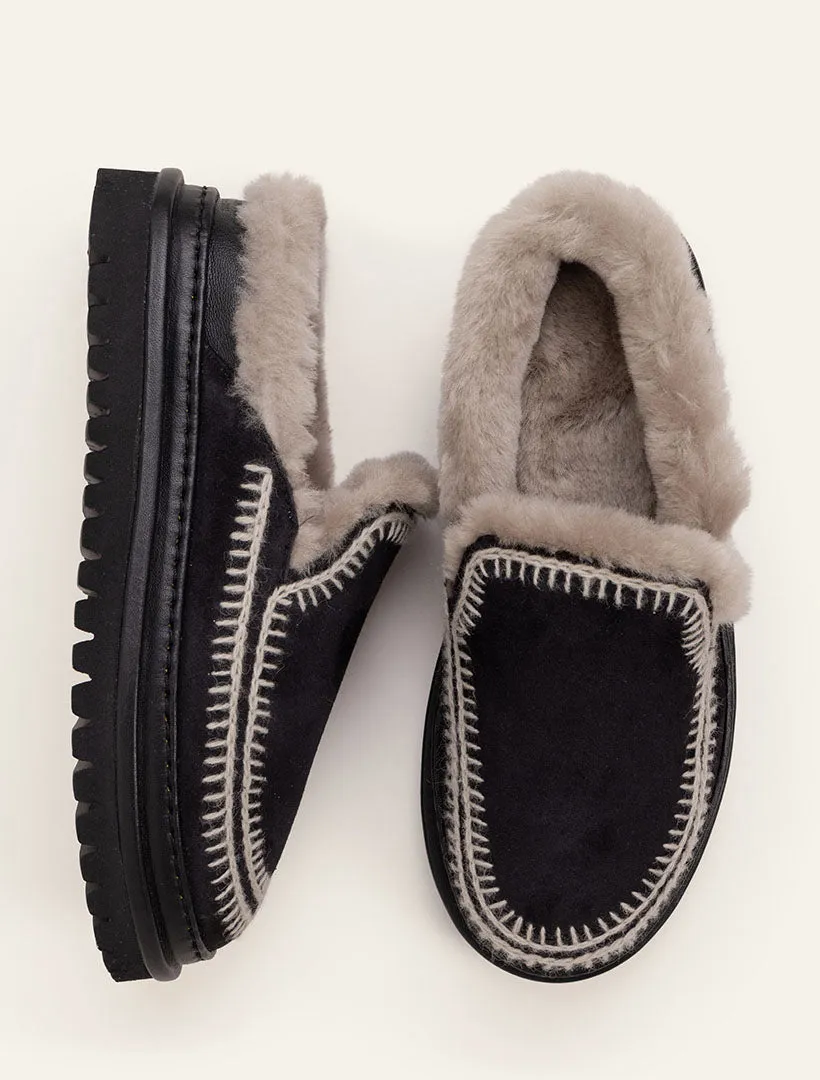 Jun 4.0. Slippers Black Suede Light Grey sold by Laidback London product image thumbnail 2