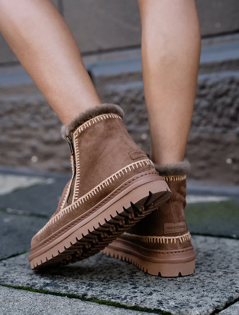 Setsu 4.0. Crochet Ankle Boot Camel Suede Beige sold by Laidback London product image thumbnail 4