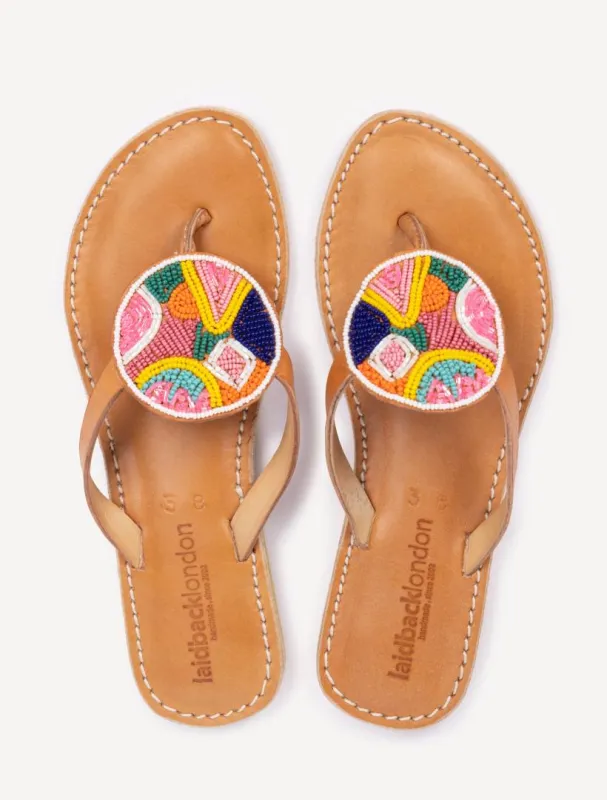 Bao Flat Leather Sandal Multi made by Laidback London