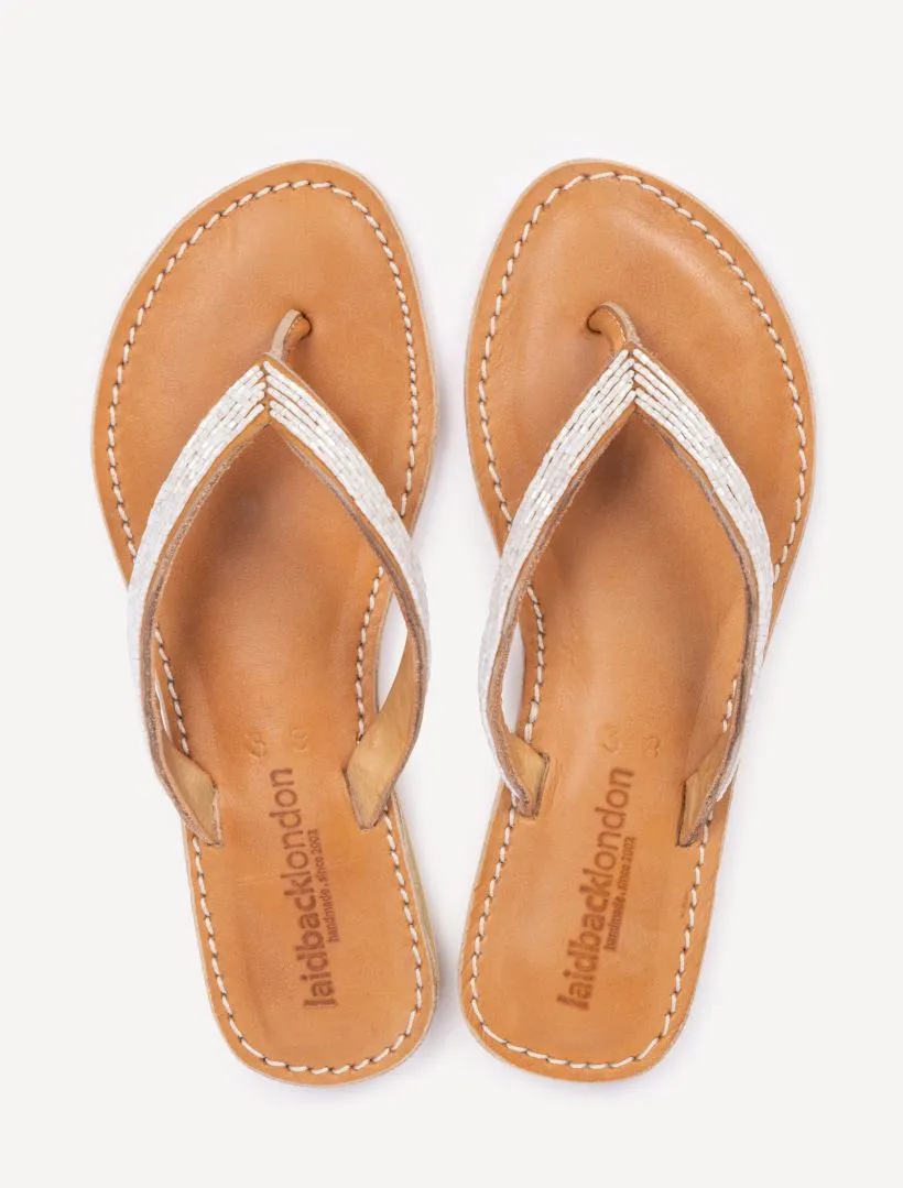 Seri Flat Leather Sandal Cream sold by Laidback London product image thumbnail 2
