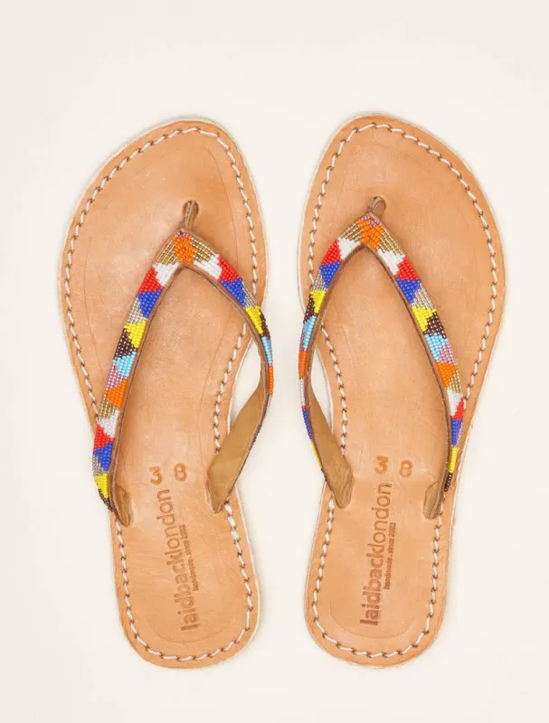Seri Flat Light Brown Tribal made by Laidback London