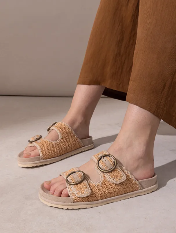 Clay Sandal Sand Suede Beige Natural made by Laidback London