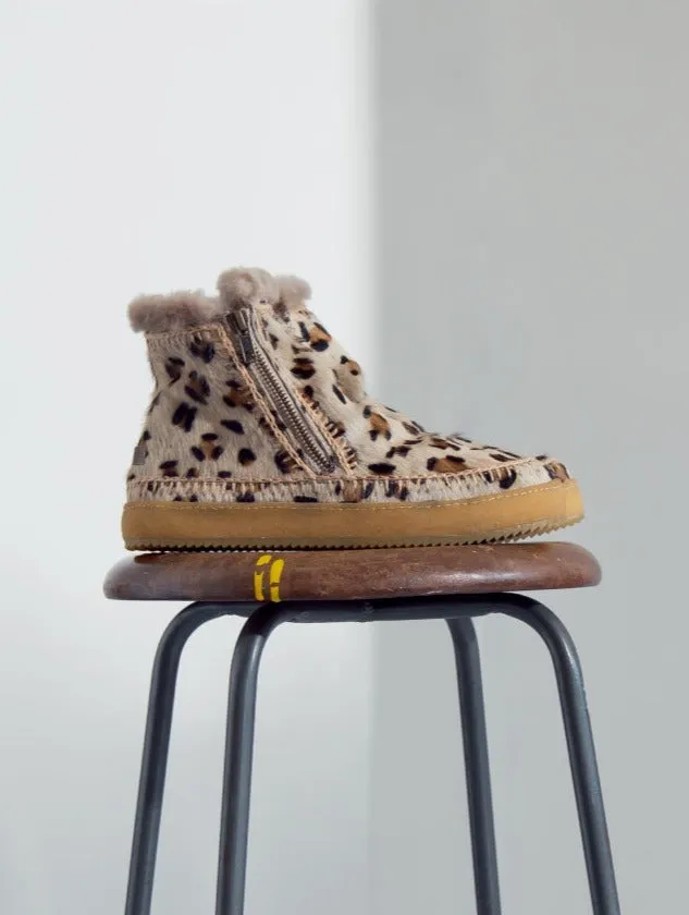 Setsu Crochet Side Zip Ankle Boot Leopard Beige sold by Laidback London product image thumbnail 2