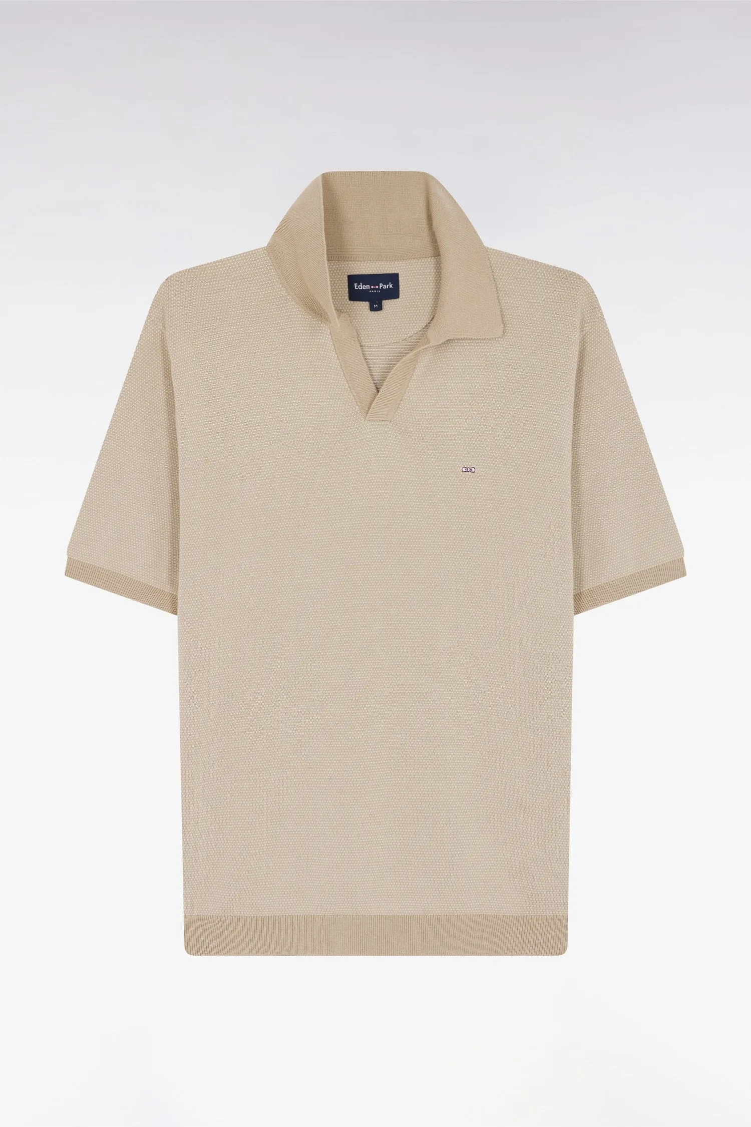 Pull col polo en coton beige coupe droite sold by Eden Park product image thumbnail 2