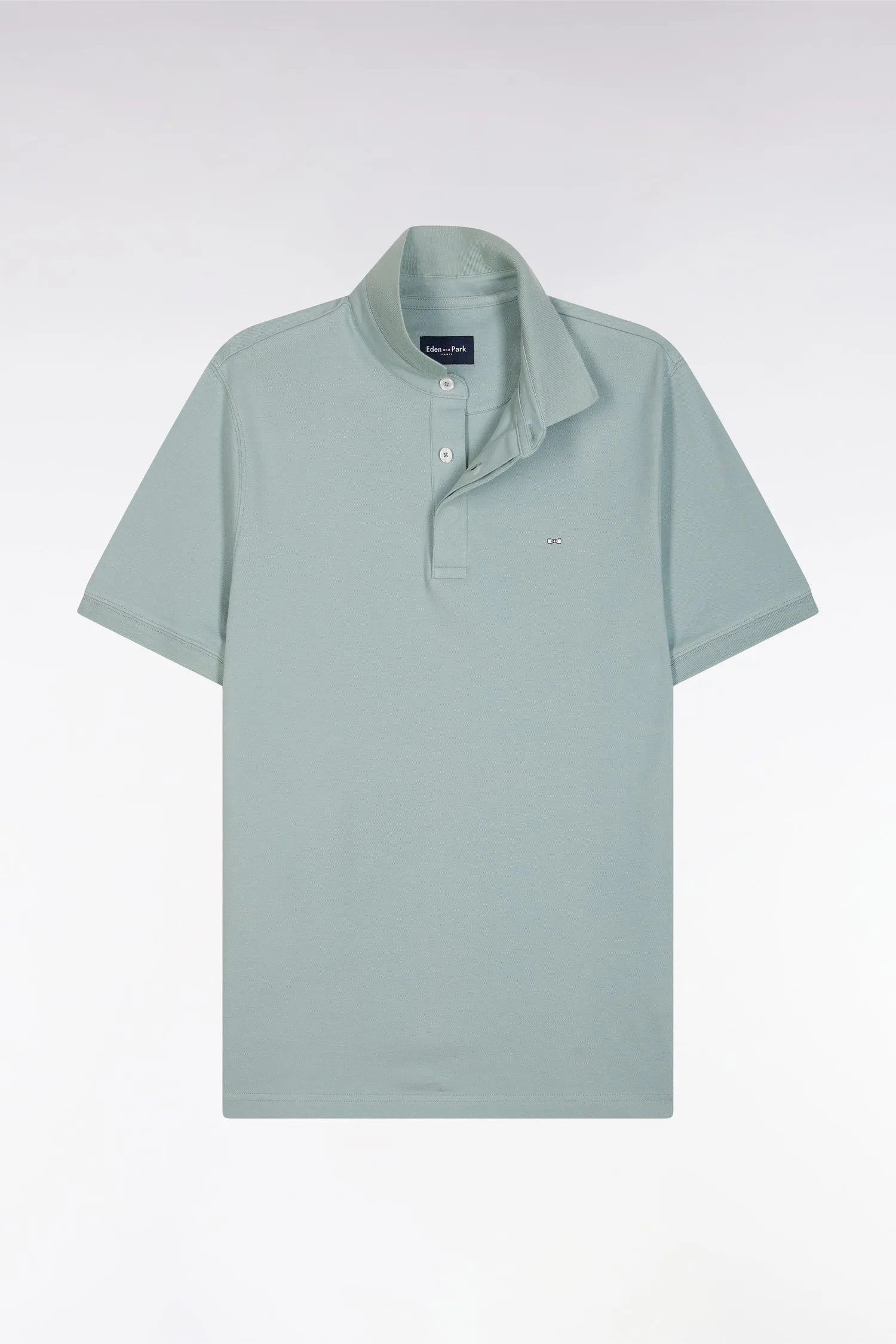 Polo à manches courtes en coton stretch gris moyen coupe ajustée sold by Eden Park product image thumbnail 2