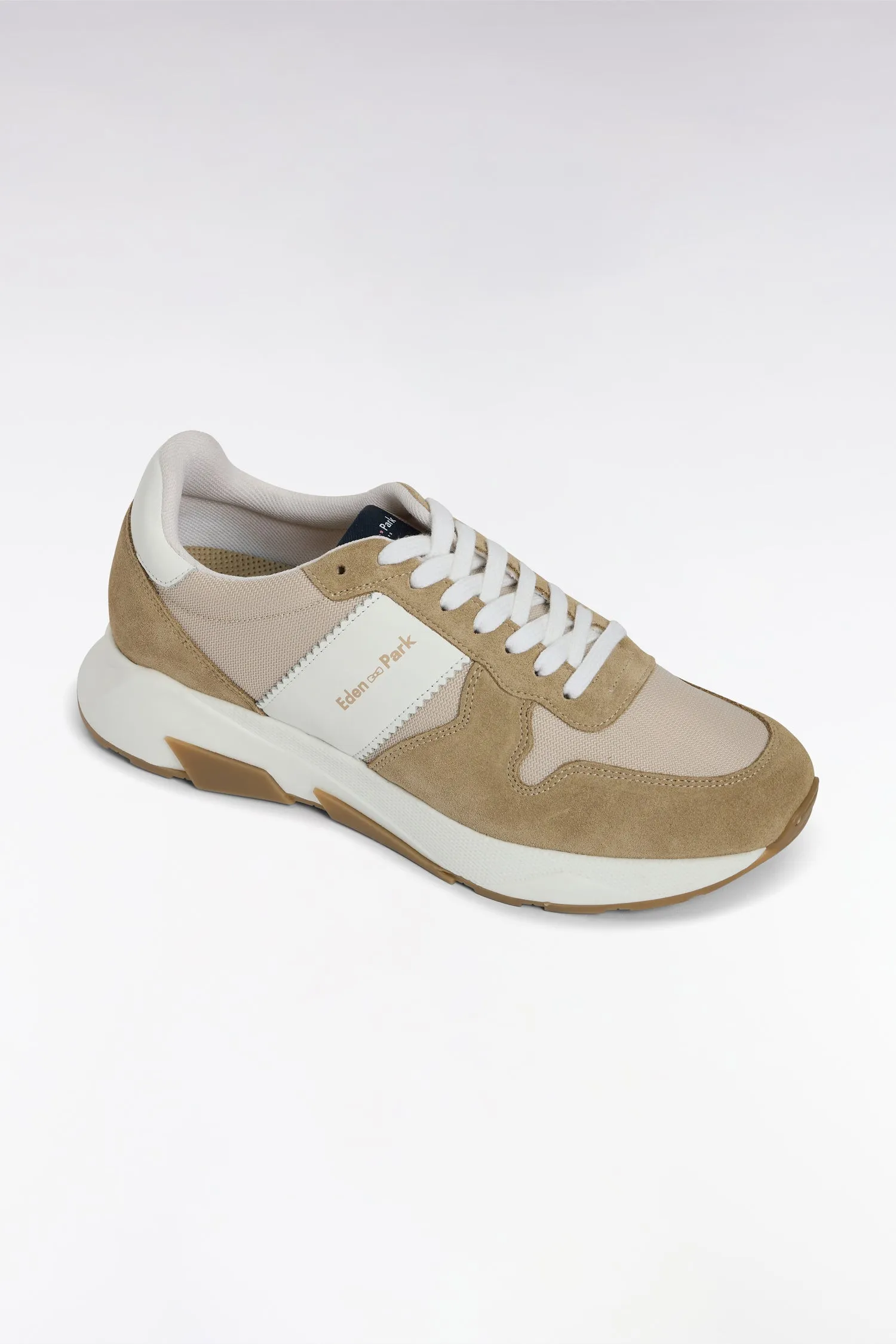 Sneakers multimatières en cuir beiges sold by Eden Park product image thumbnail 4