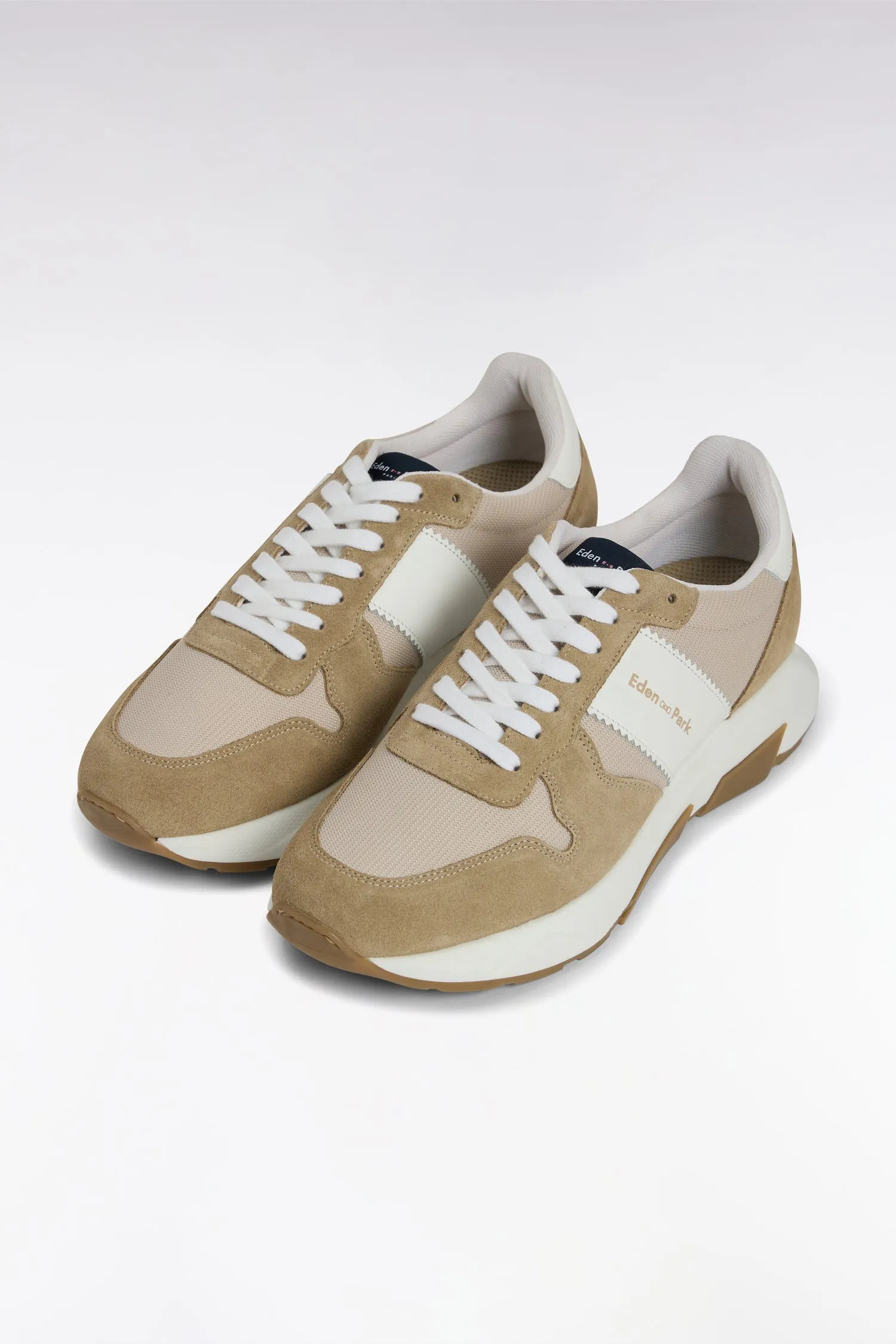 Sneakers multimatières en cuir beiges sold by Eden Park product image thumbnail 2