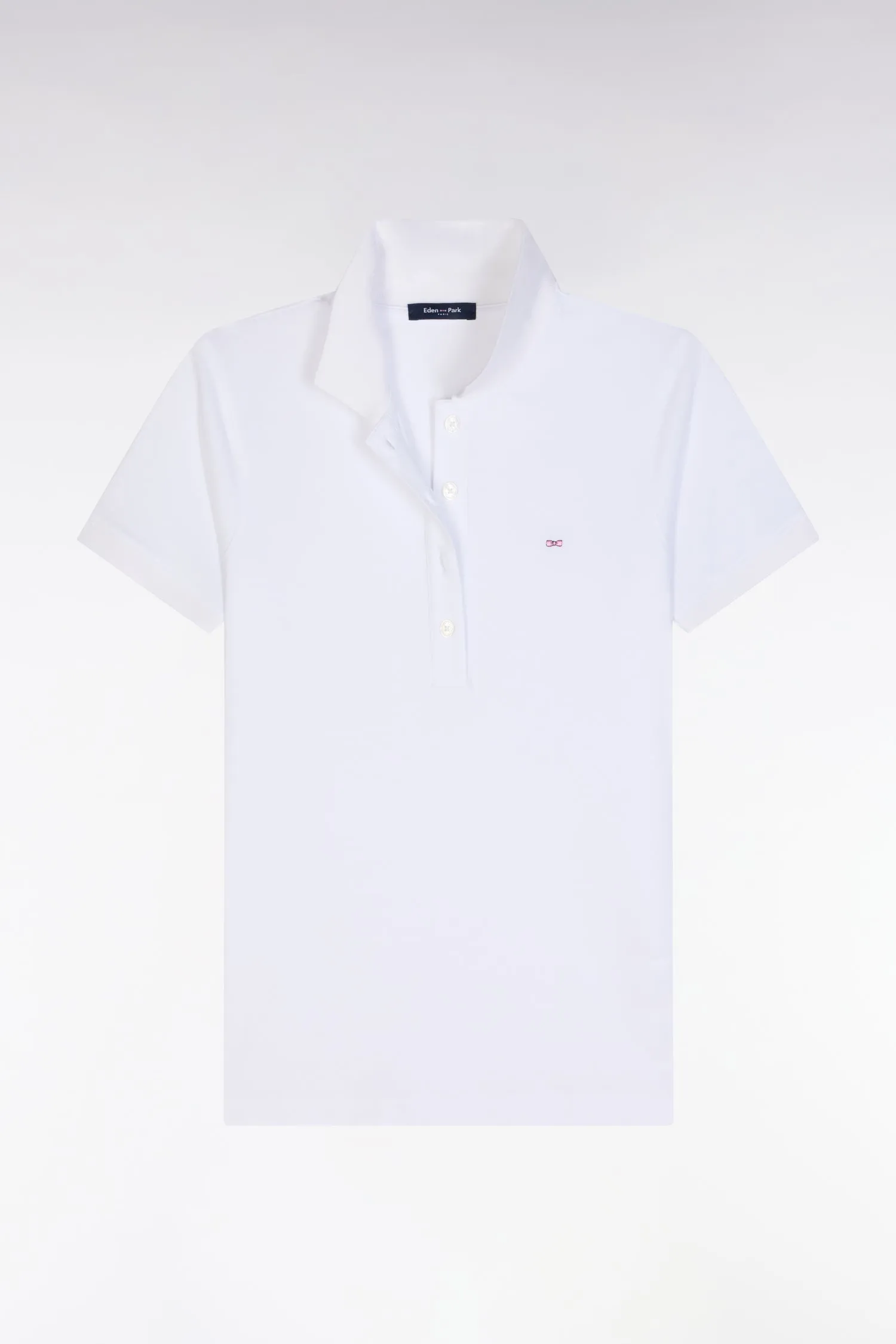Polo à manches courtes en piqué de coton stretch blanc coupe ajustée sold by Eden Park product image thumbnail 2