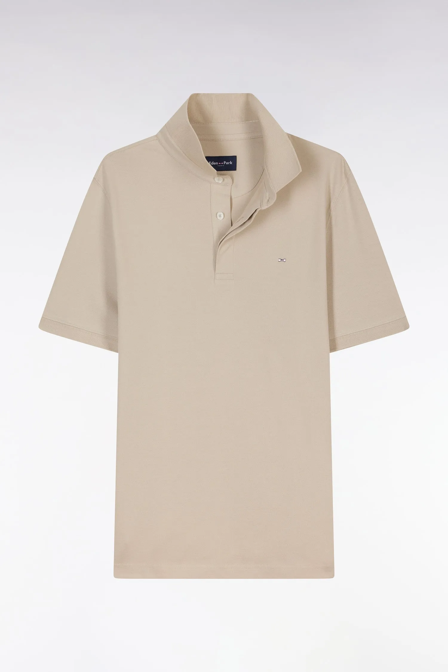 Polo à manches courtes en coton stretch beige coupe ajustée sold by Eden Park product image thumbnail 2