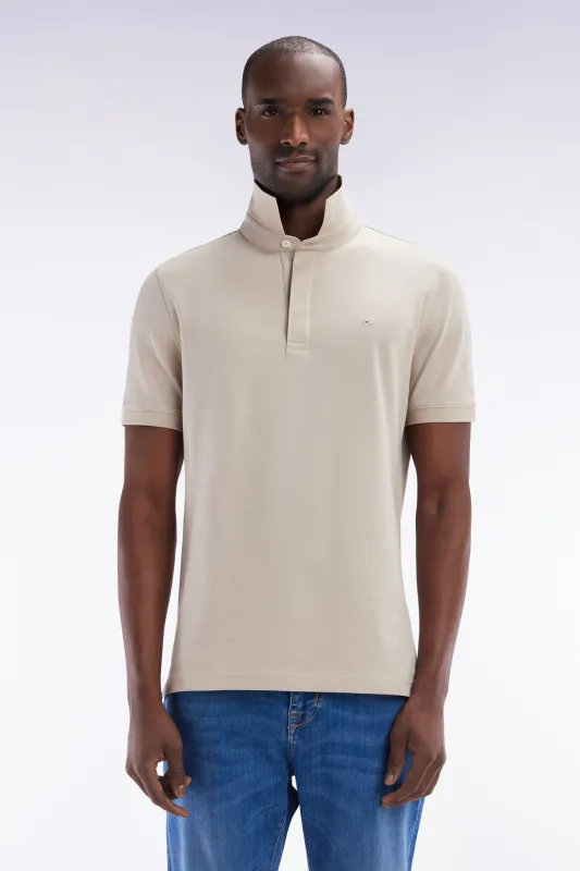 Polo à manches courtes en coton stretch beige coupe ajustée made by Eden Park