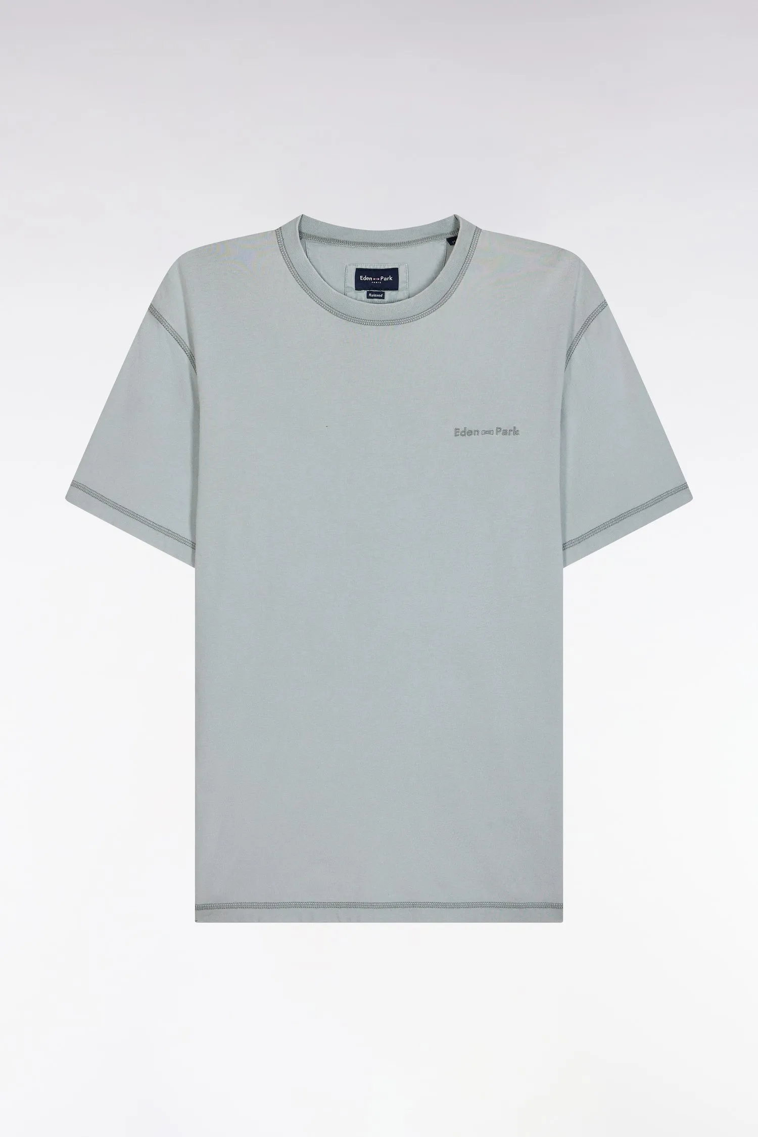 T-shirt en coton gris moyen surteint coupe décontractée sold by Eden Park product image thumbnail 2