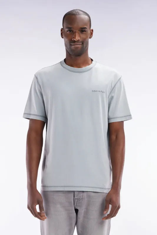 T-shirt en coton gris moyen surteint coupe décontractée made by Eden Park
