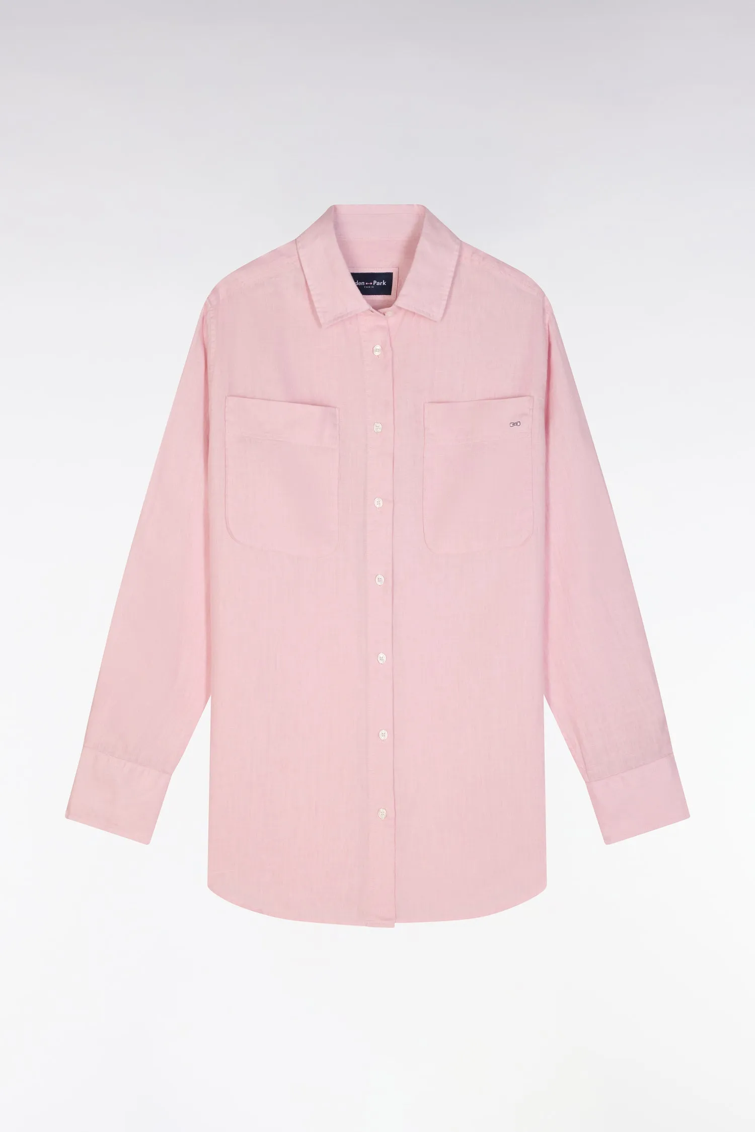 Chemise à poches plaquées en lin rose coupe oversized sold by Eden Park product image thumbnail 2