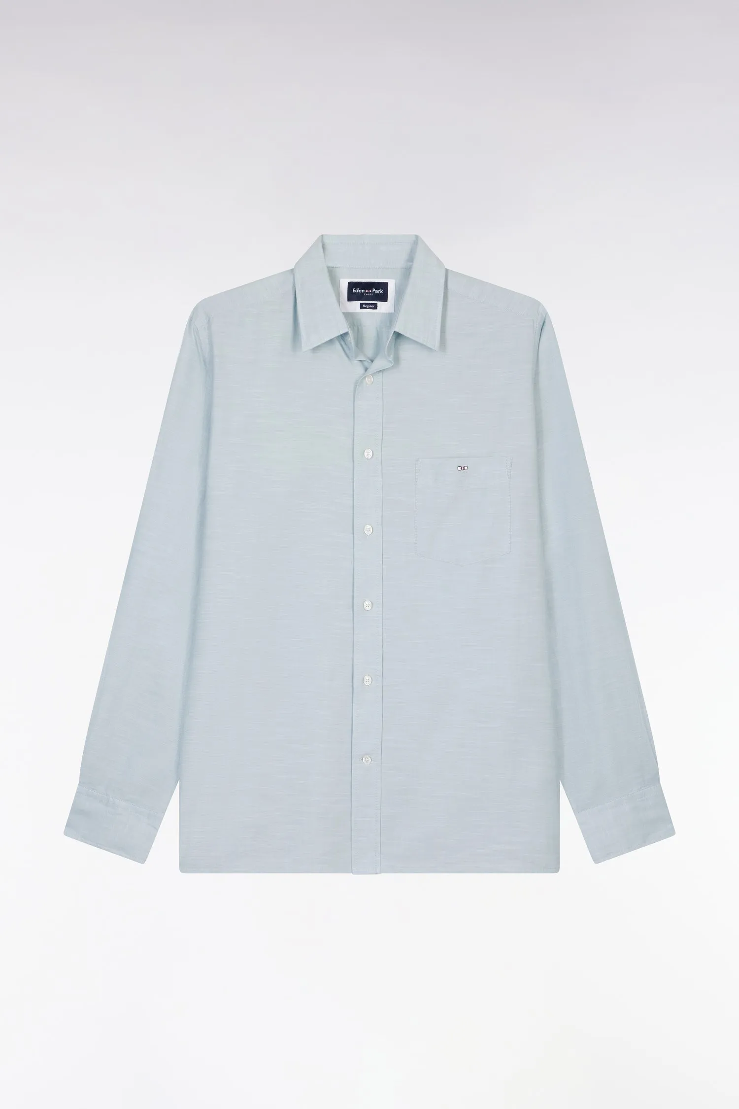 Chemise unie à poche plaquée en coton gris foncé sold by Eden Park product image thumbnail 2
