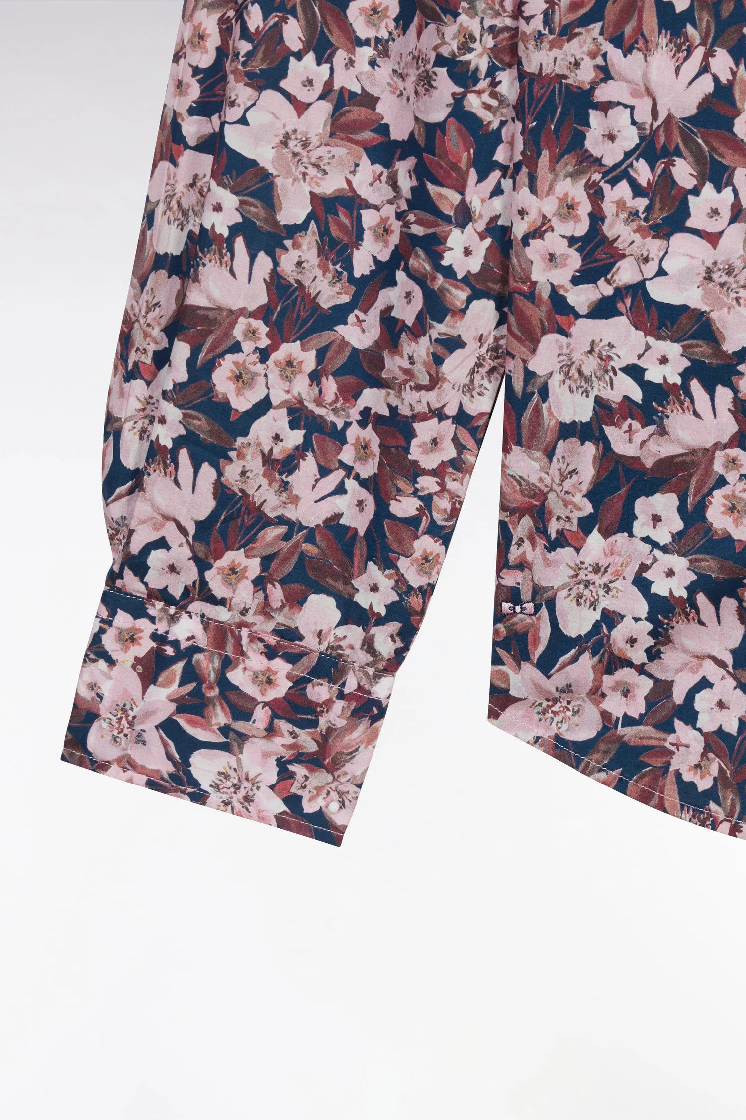 Chemise en popeline de coton à imprimé floral bordeaux coupe droite sold by Eden Park product image thumbnail 5