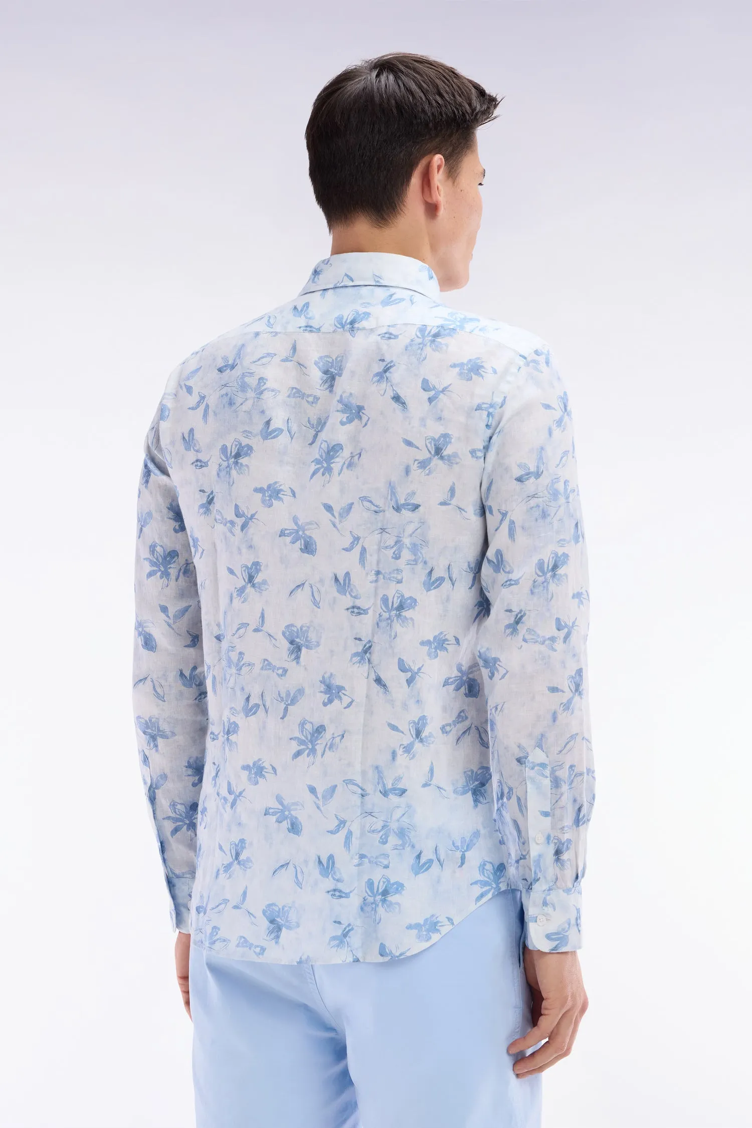 Chemise en lin ciel à imprimé floral coupe ajustée sold by Eden Park product image thumbnail 5