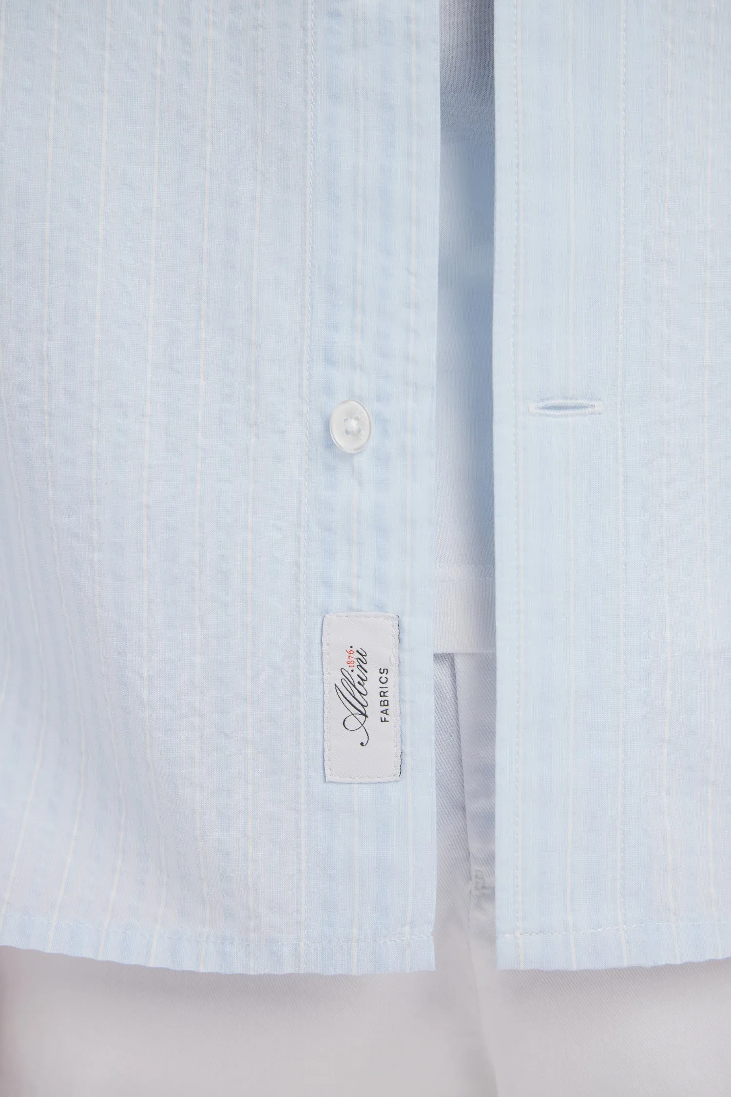 Chemise en coton seersucker rayée ciel coupe droite sold by Eden Park product image thumbnail 4