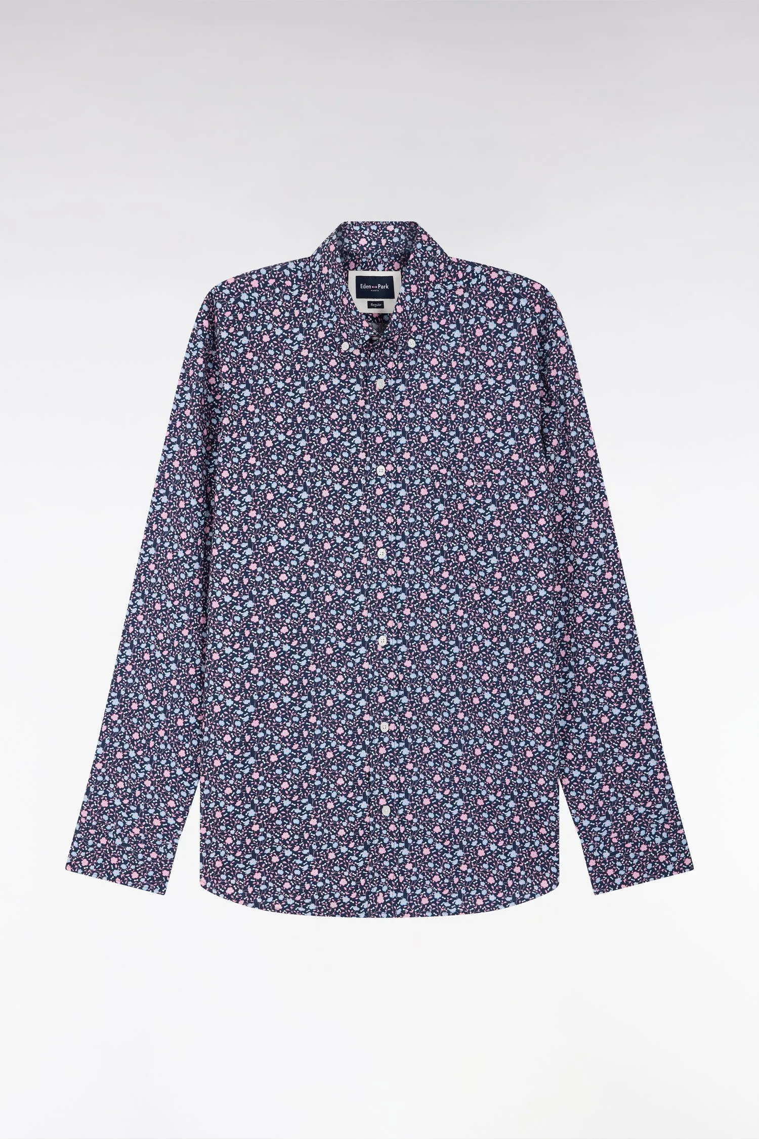 Chemise à micromotifs en coton marine coupe droite sold by Eden Park product image thumbnail 2