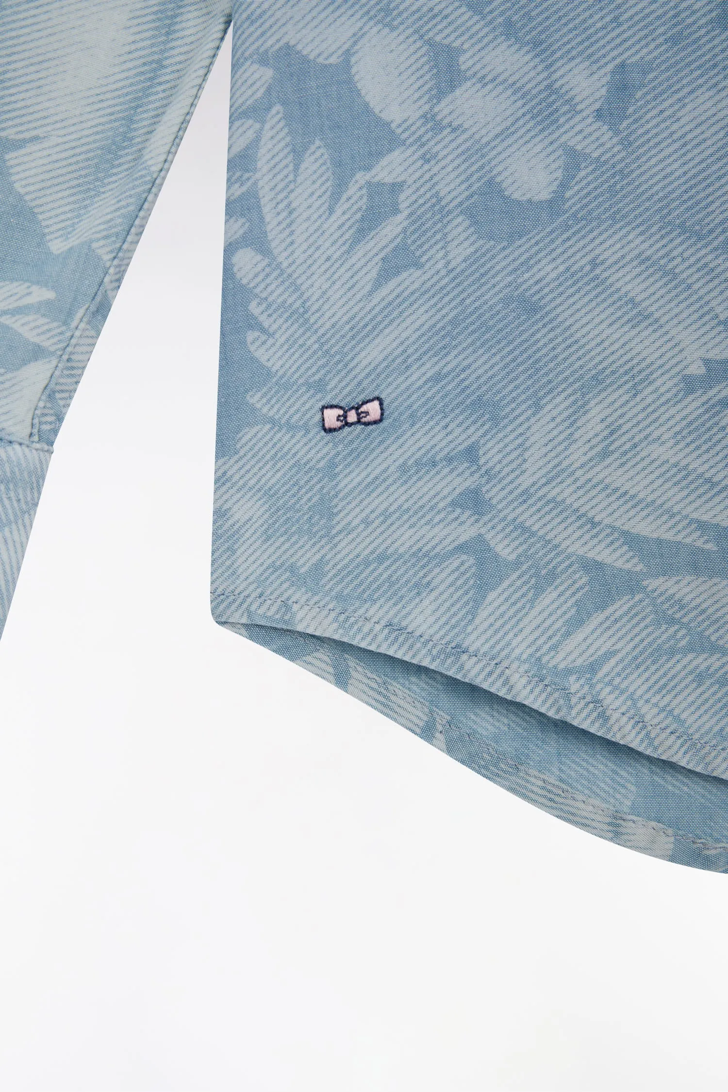Chemise imprimée en chambray gris coupe ajustée sold by Eden Park product image thumbnail 5