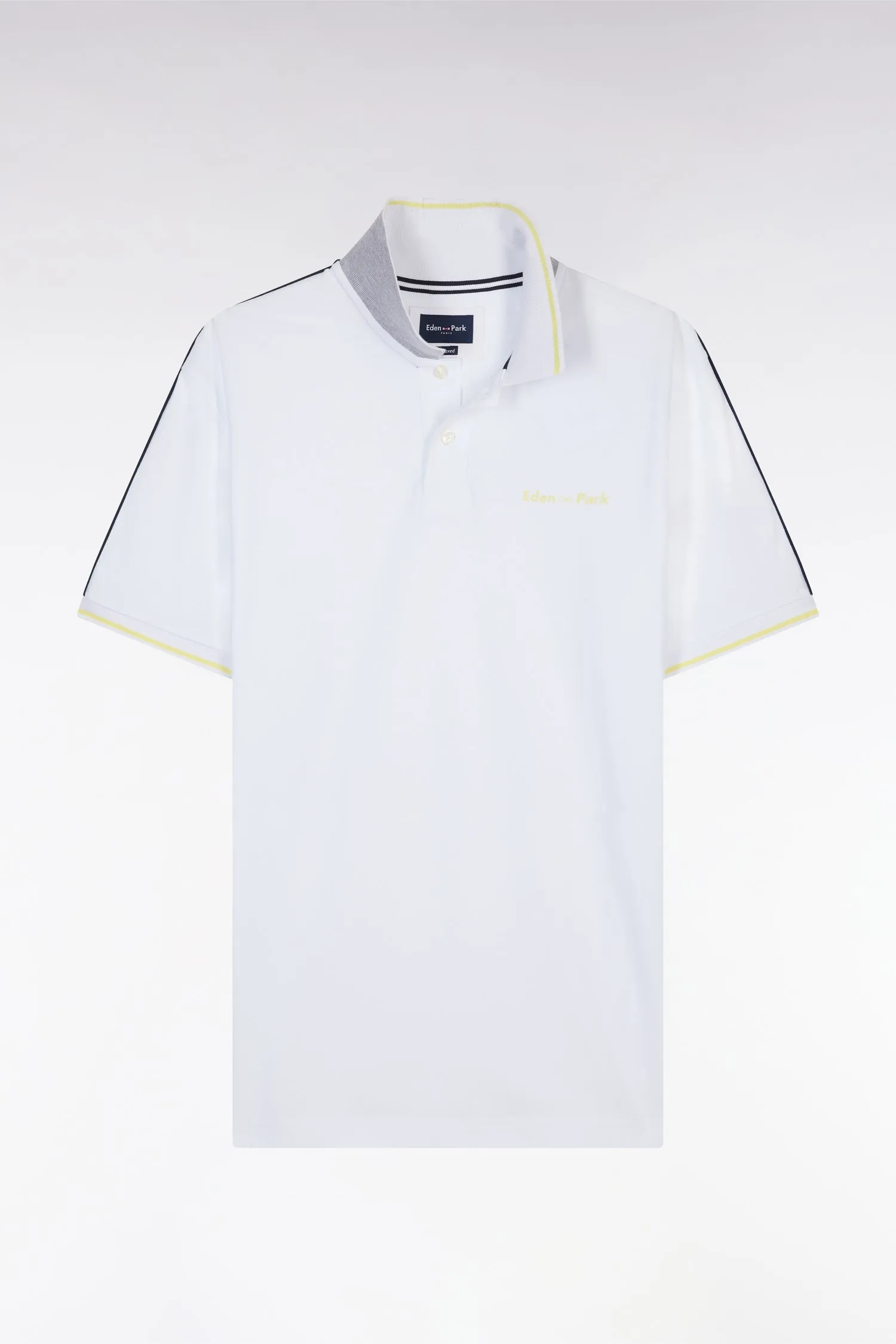 Polo à manches courtes uni en coton blanc inscription Eden Park coupe décontractée sold by Eden Park product image thumbnail 2