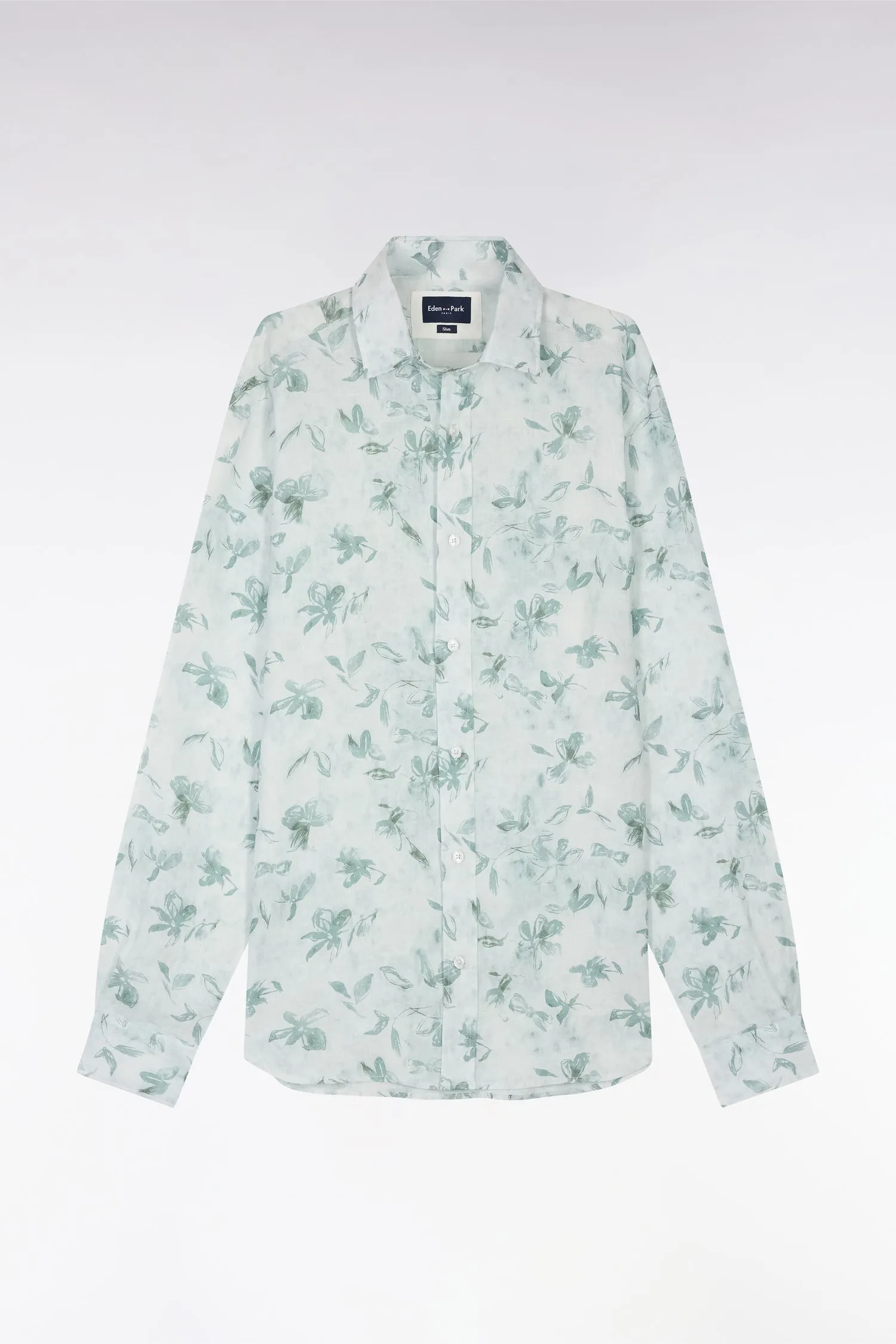 Chemise en lin vert à imprimé floral coupe ajustée sold by Eden Park product image thumbnail 2