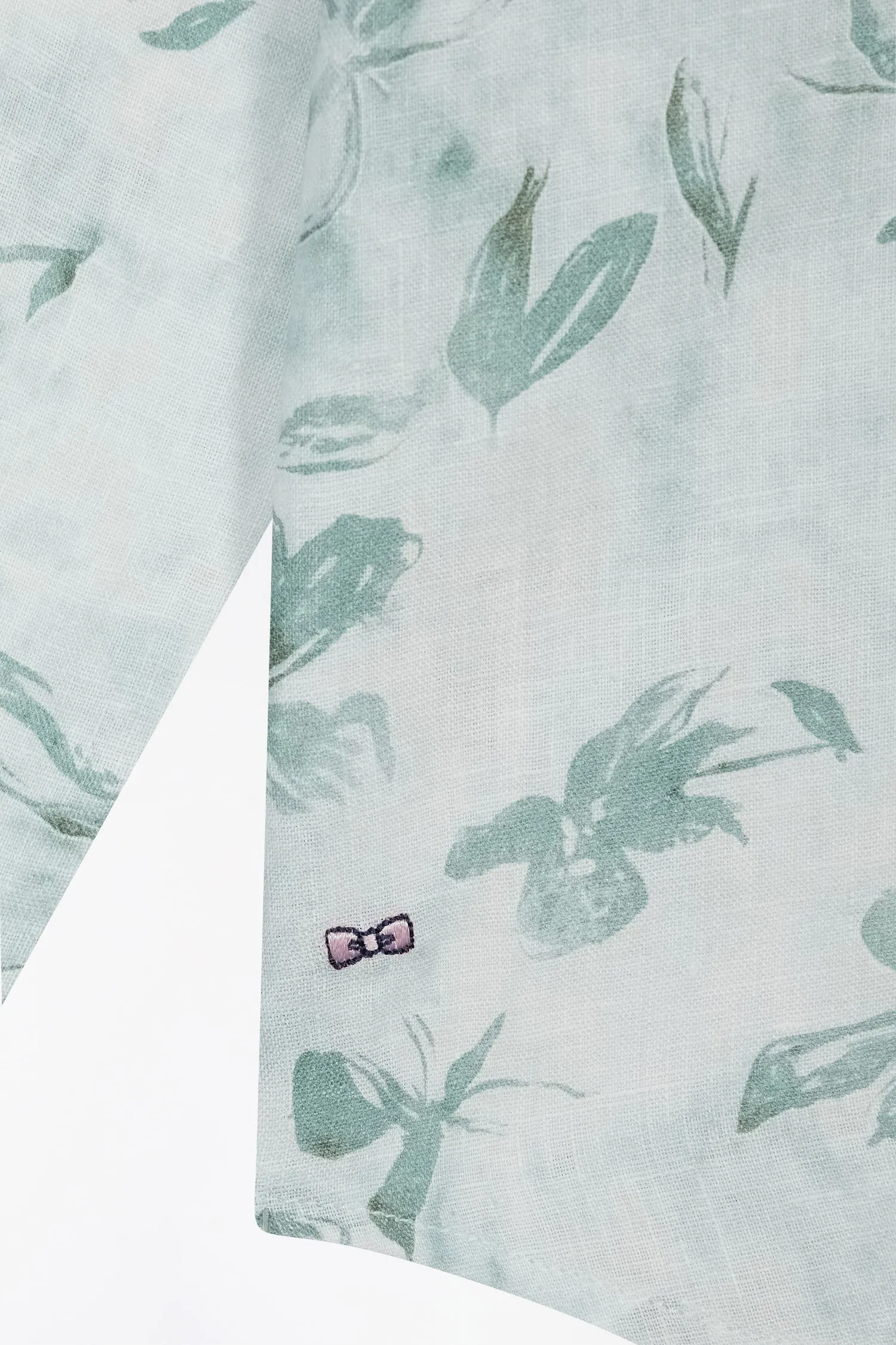 Chemise en lin vert à imprimé floral coupe ajustée sold by Eden Park product image thumbnail 5