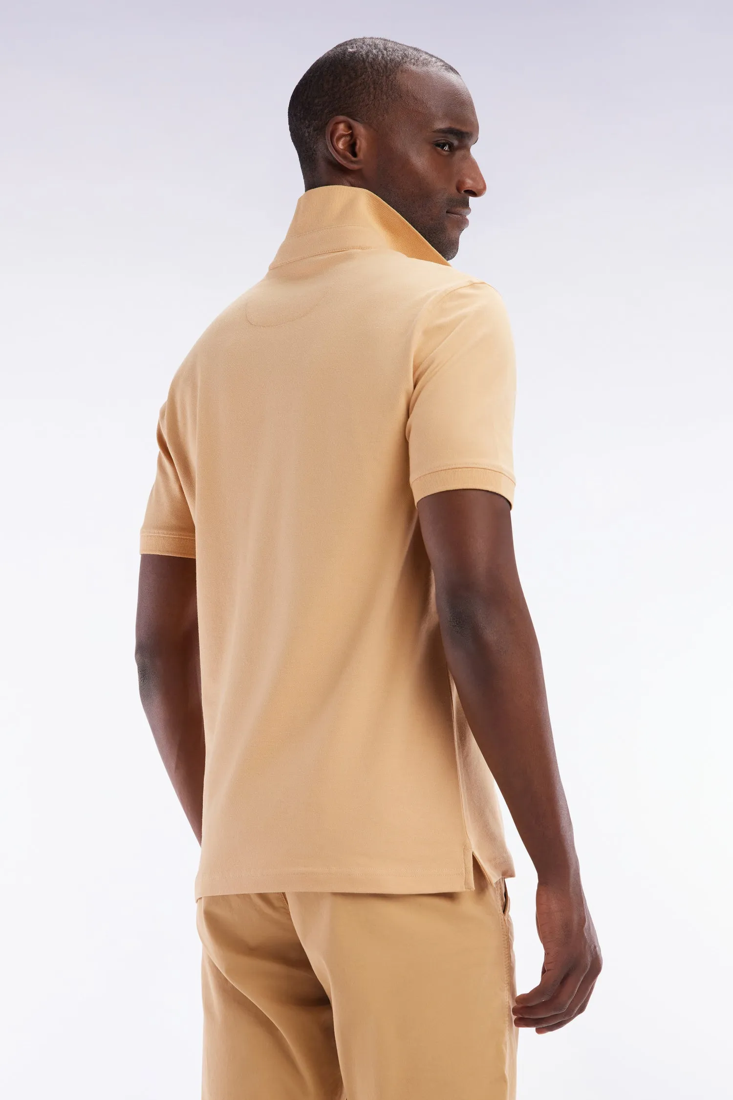 Polo à manches courtes en piqué coton stretch camel coupe ajustée sold by Eden Park product image thumbnail 4