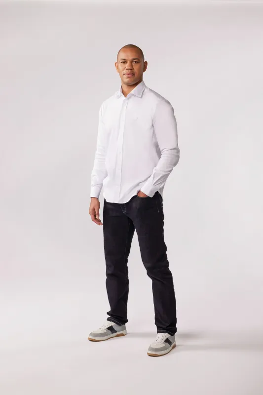 Chemise en coton stretch blanche Eden Park x Racing 92 made by Eden Park