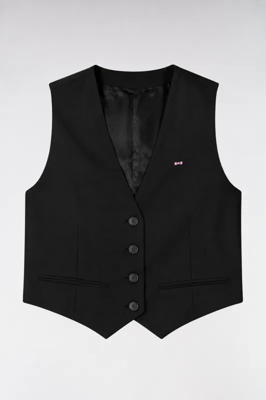 Gilet de costume fluide noir made by Eden Park