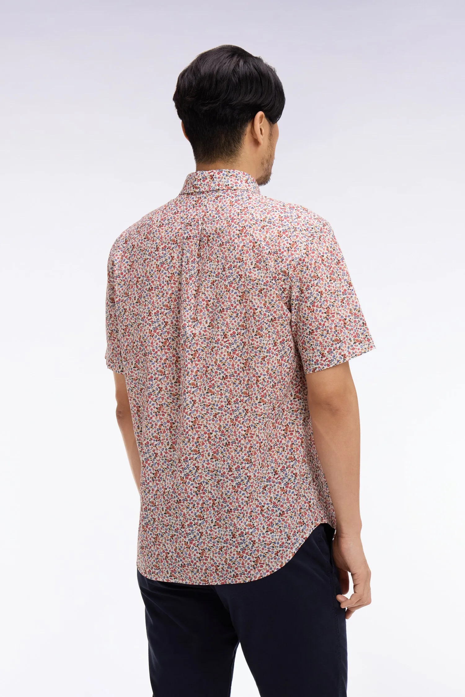 Chemise à manches courtes en coton à micromotif floral multicolore sold by Eden Park product image thumbnail 5