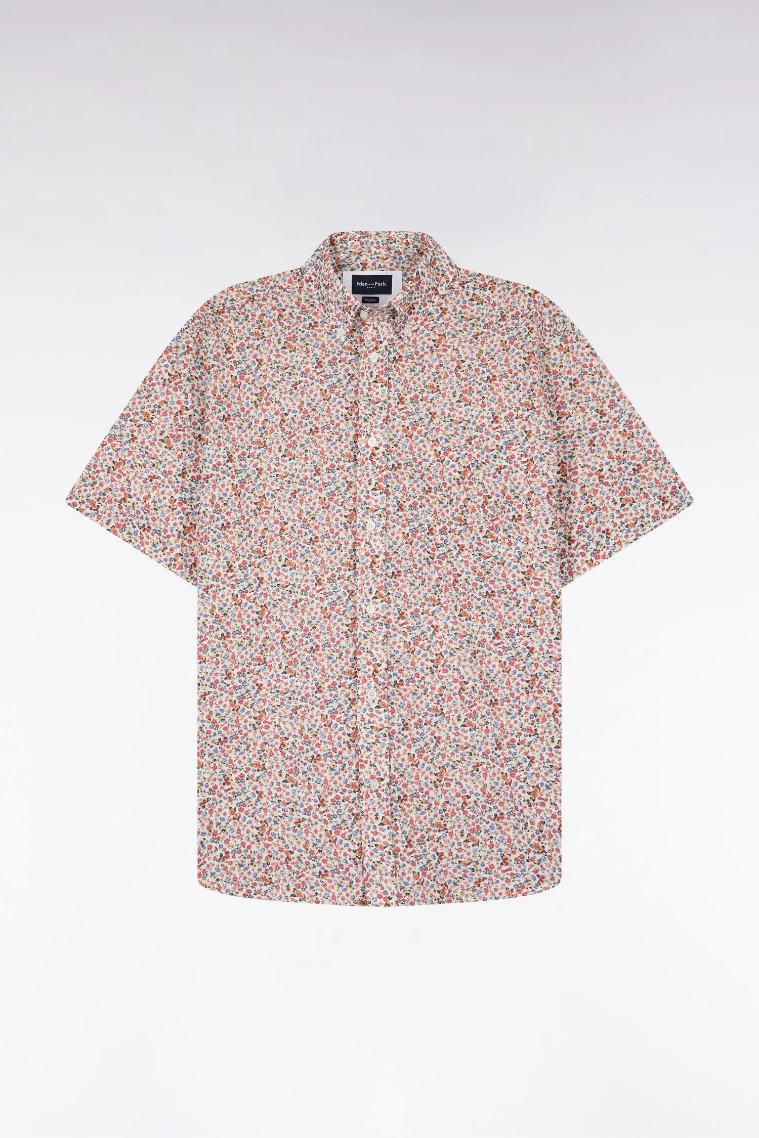 Chemise à manches courtes en coton à micromotif floral multicolore sold by Eden Park product image thumbnail 2