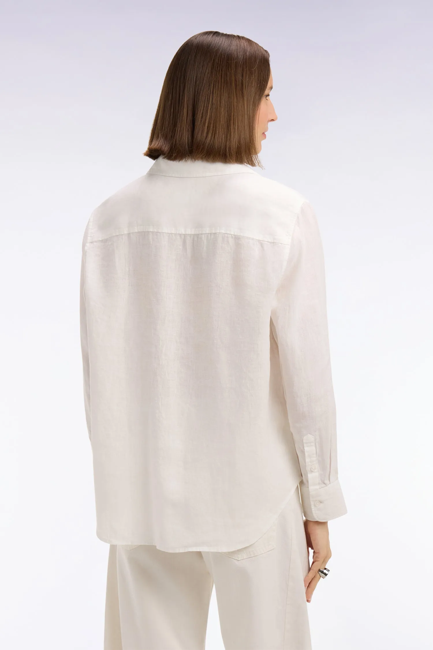 Chemise en lin blanc à poches plaquées sold by Eden Park product image thumbnail 5