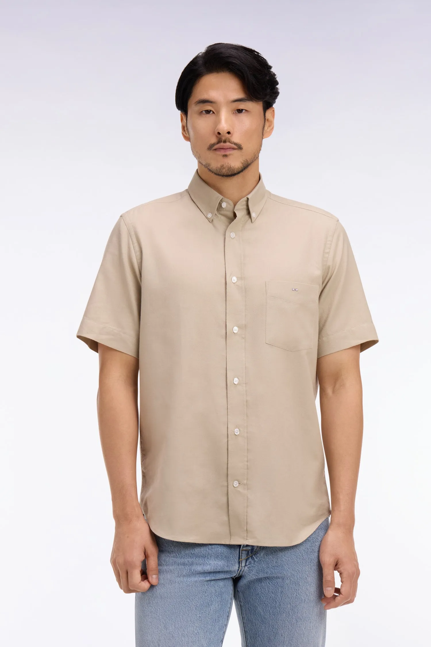 Chemise à manches courtes en piqué coton beige sold by Eden Park product image thumbnail 3