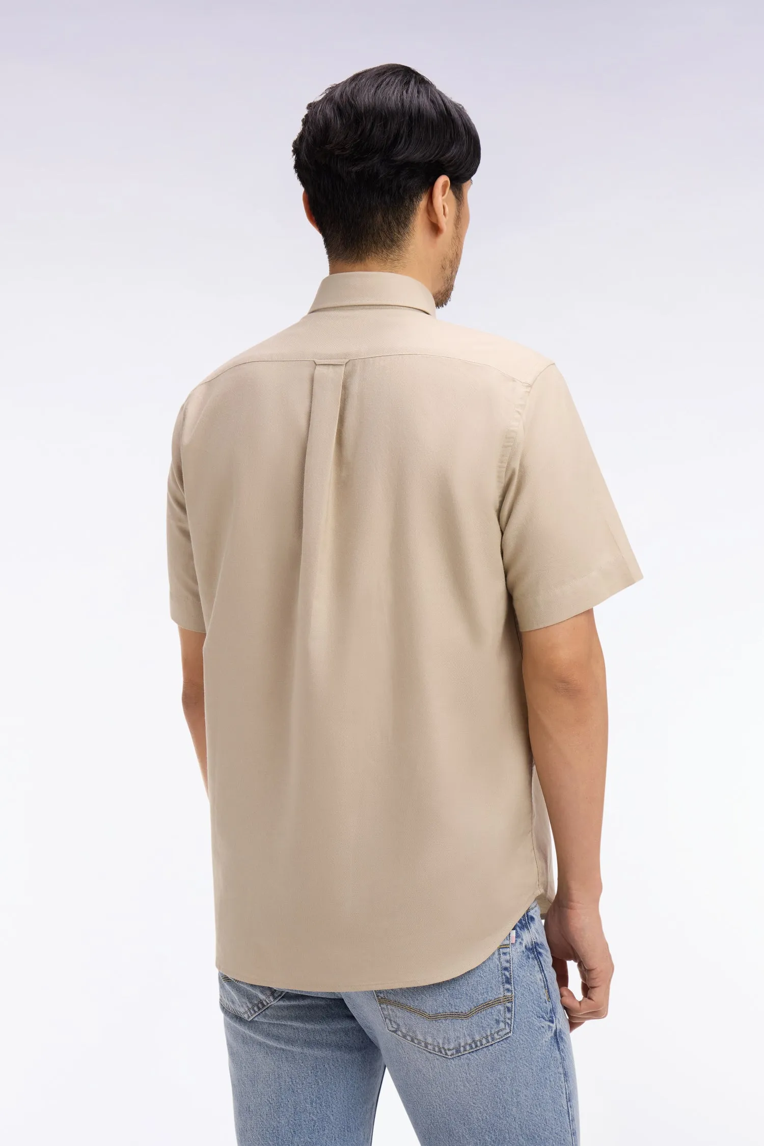 Chemise à manches courtes en piqué coton beige sold by Eden Park product image thumbnail 5