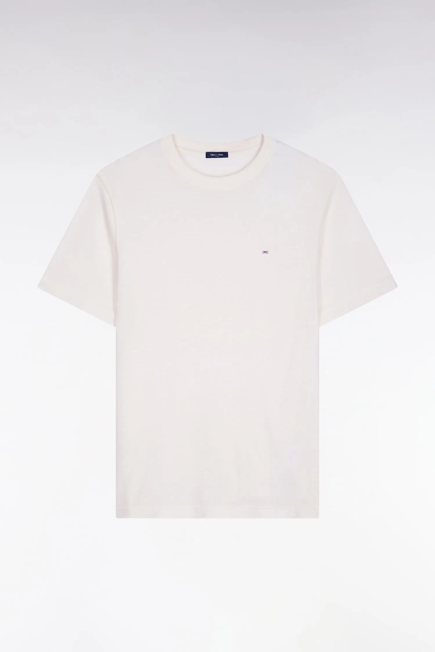 T-shirt à manches courtes en coton et lin écru coupe regular sold by Eden Park product image thumbnail 2
