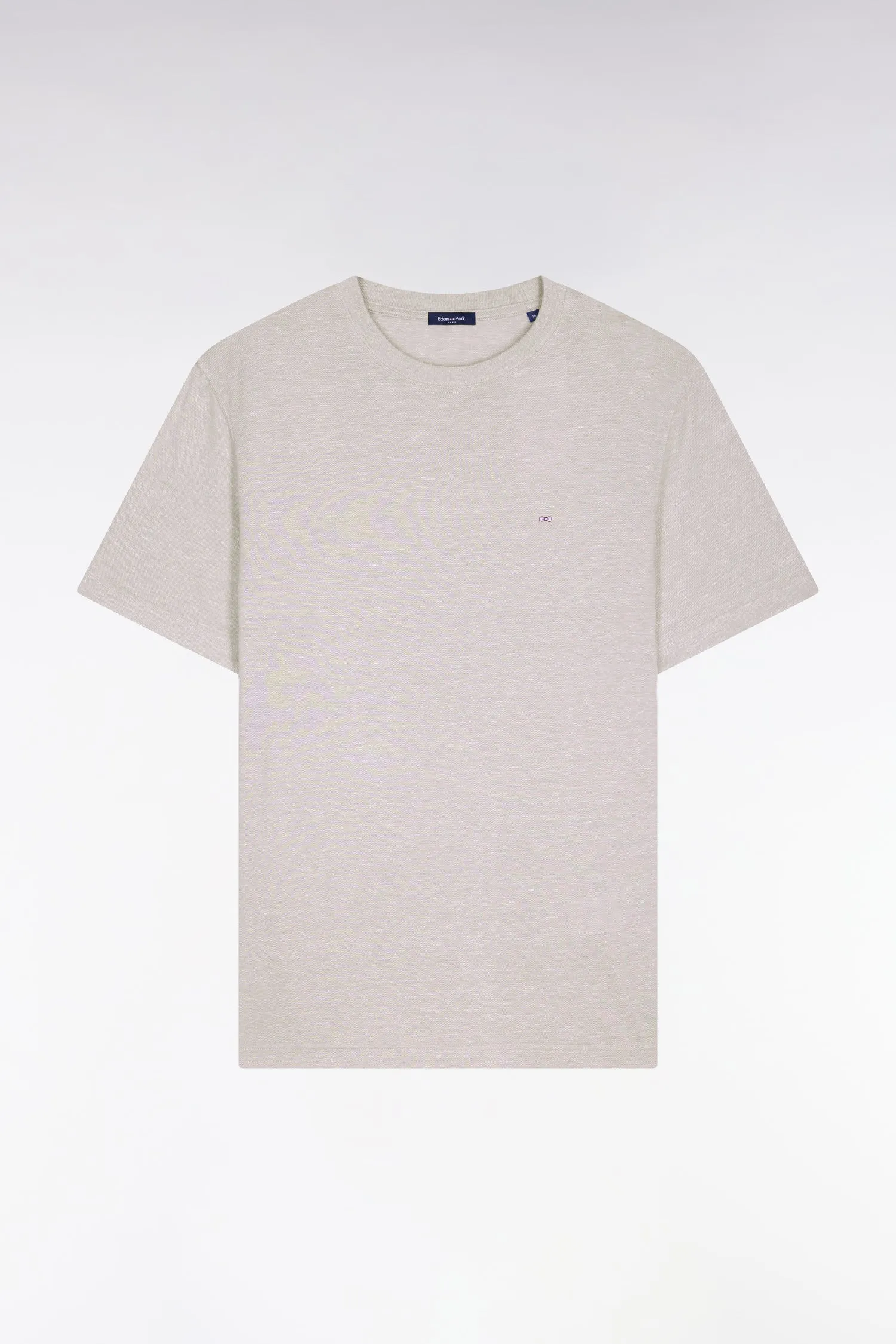 T-shirt à manches courtes en coton et lin gris coupe regular sold by Eden Park product image thumbnail 2