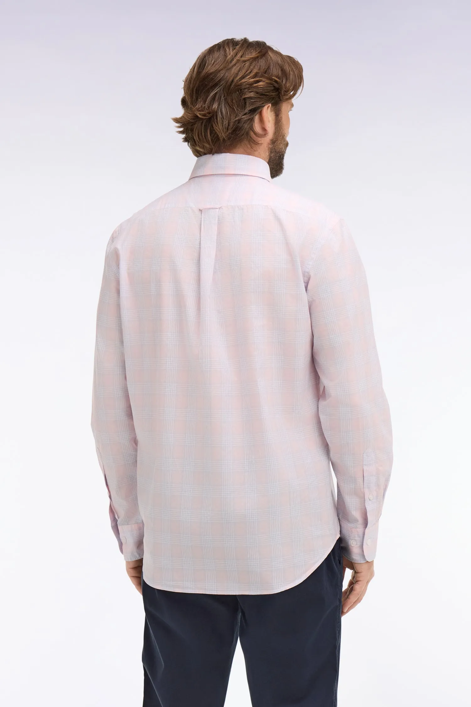 Chemise en coton à carreaux roses coupe regular sold by Eden Park product image thumbnail 5