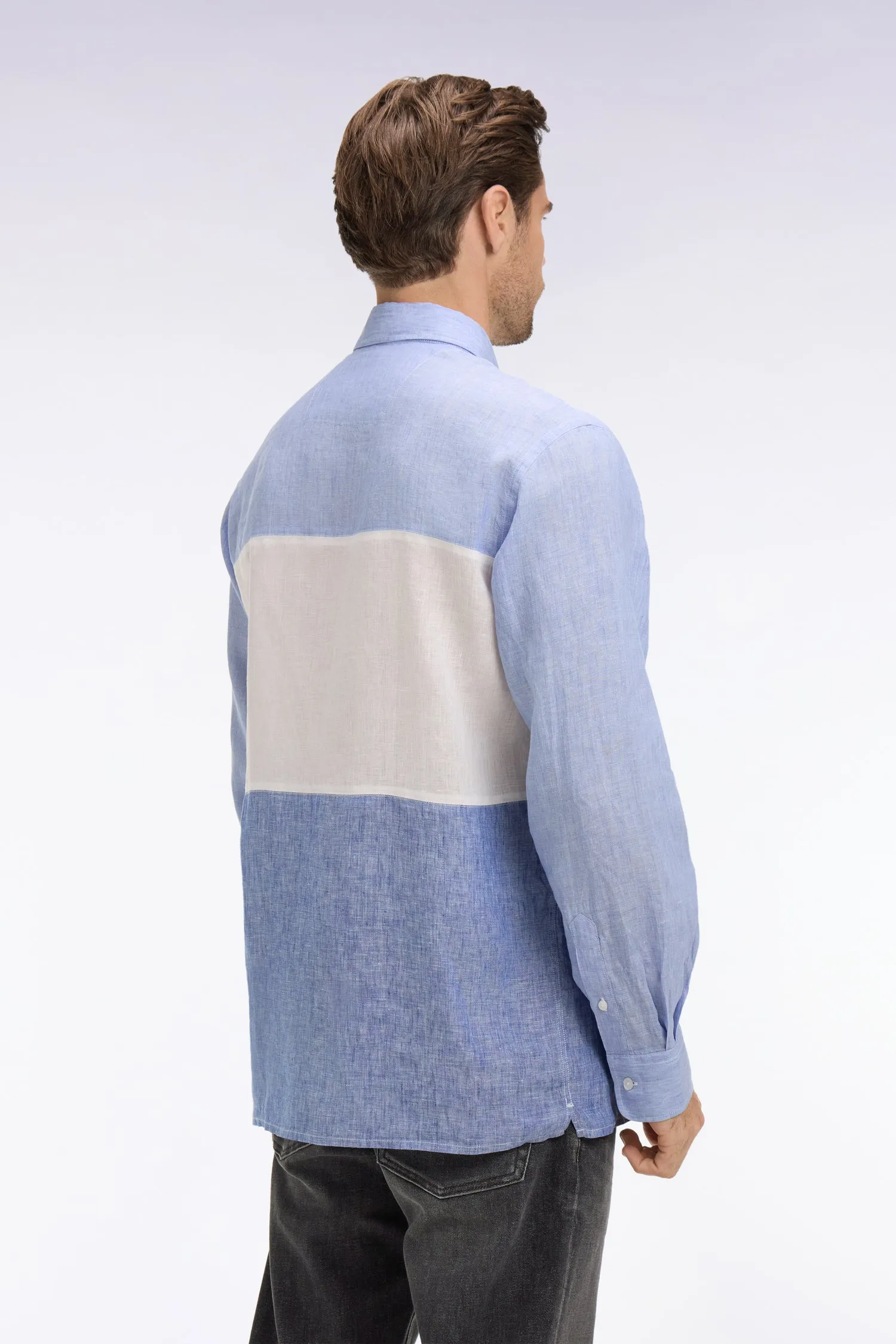 Chemise en lin bleu tricolore sold by Eden Park product image thumbnail 5