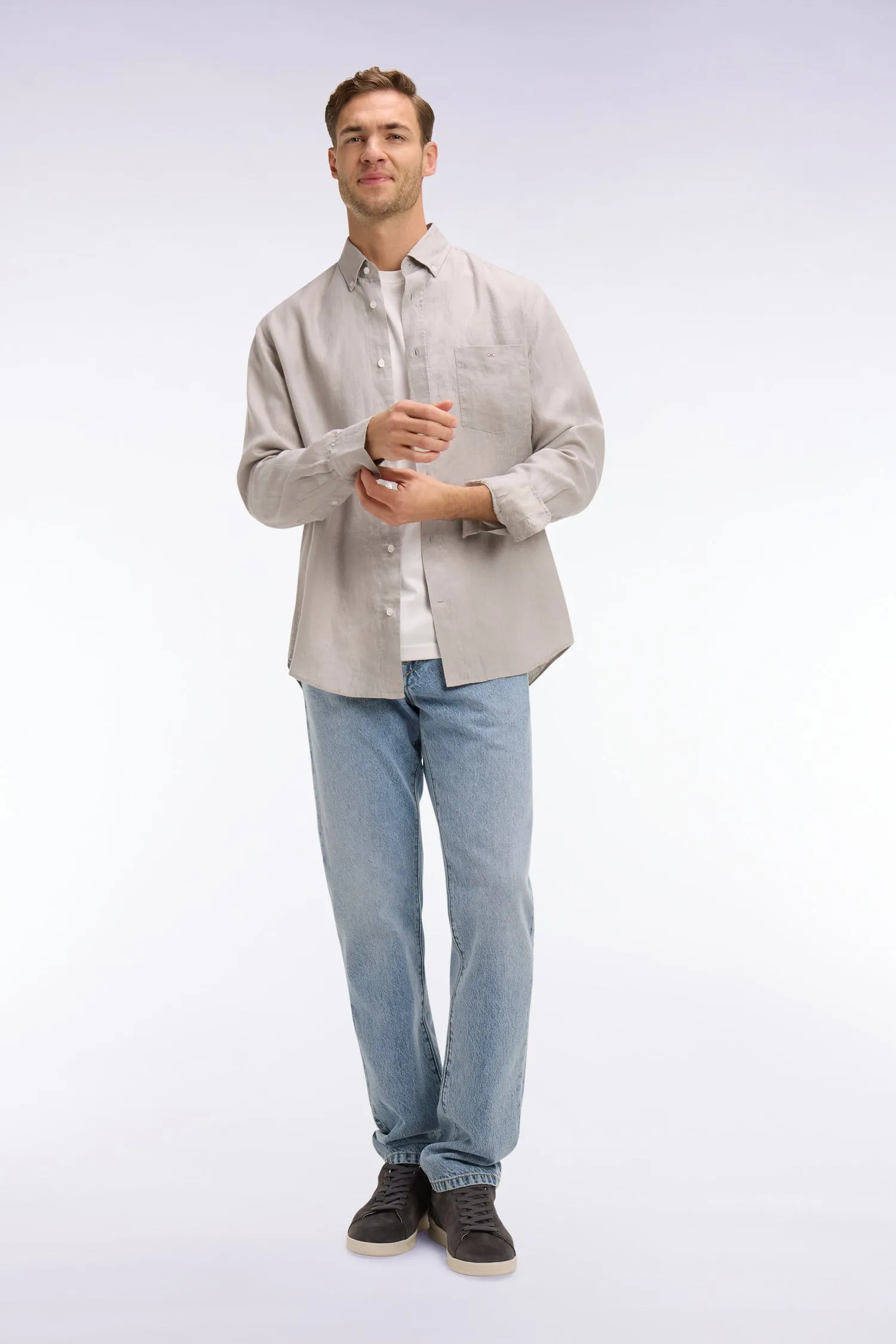 Chemise droite en lin gris sold by Eden Park