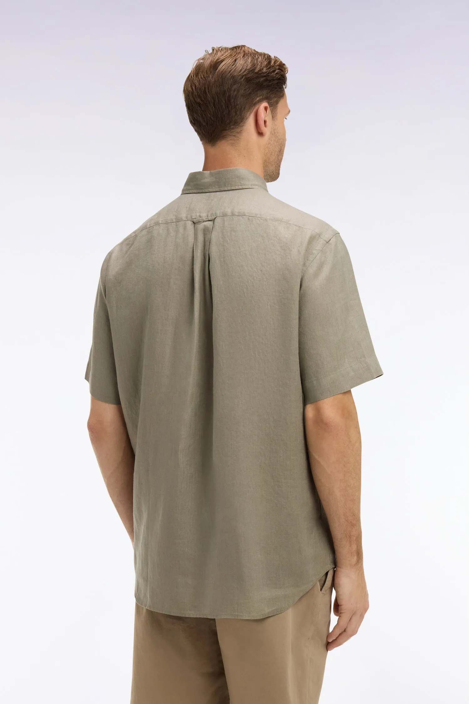 Chemise à manches courtes en lin kaki sold by Eden Park product image thumbnail 5