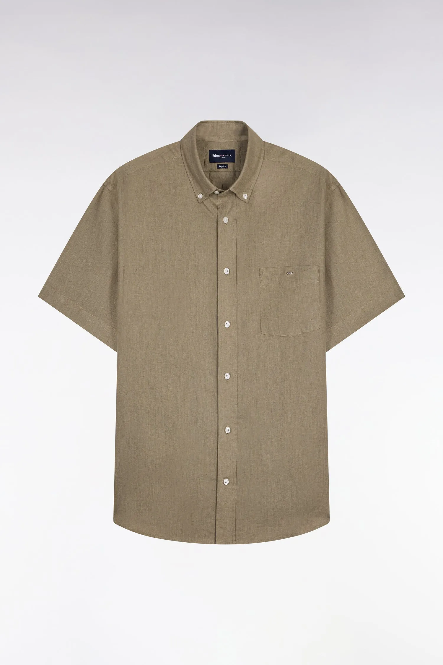 Chemise à manches courtes en lin kaki sold by Eden Park product image thumbnail 2