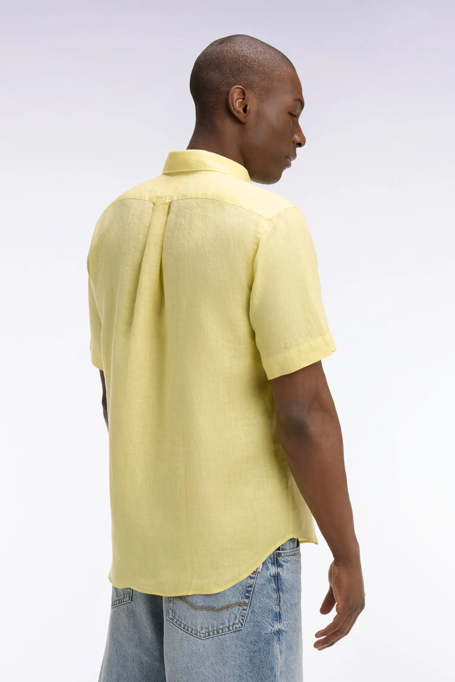 Chemise à manches courtes en lin jaune sold by Eden Park product image thumbnail 5