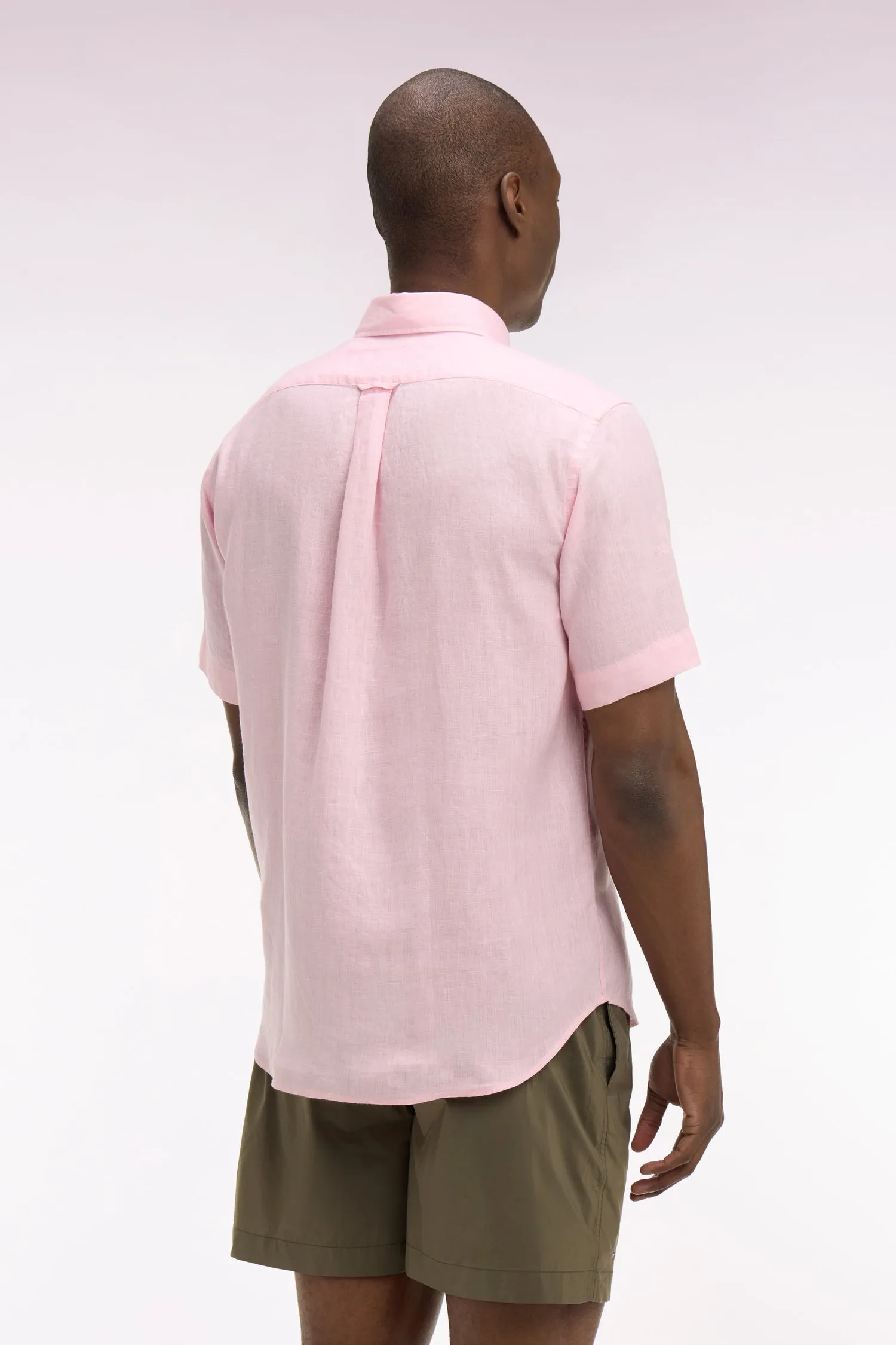 Chemise à manches courtes en lin rose clair sold by Eden Park product image thumbnail 5