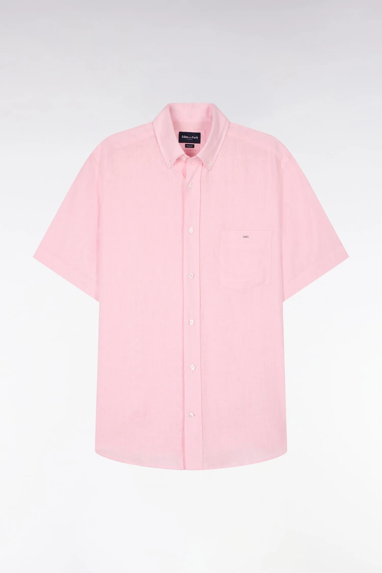 Chemise à manches courtes en lin rose clair sold by Eden Park product image thumbnail 2