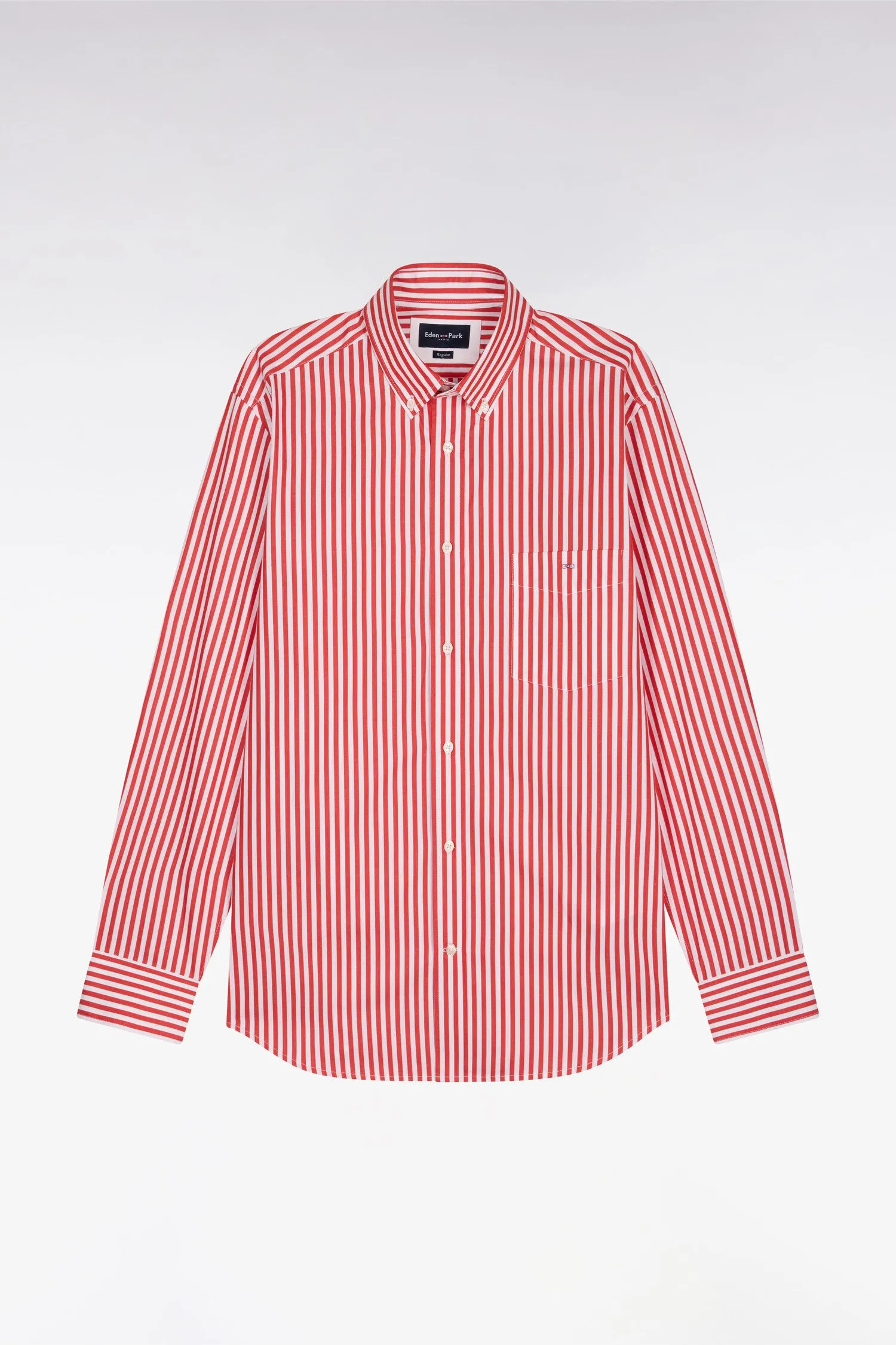 Chemise en coton rouge à rayures bâtons sold by Eden Park product image thumbnail 2