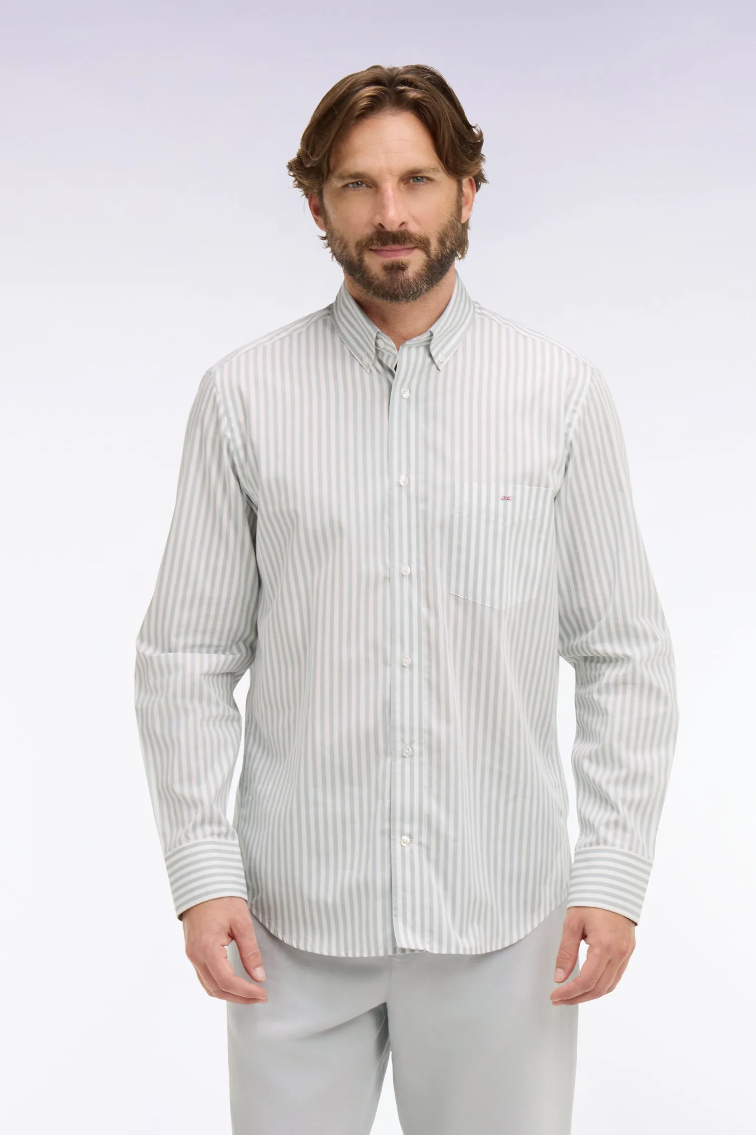 Chemise en coton ciel à rayures bâtons sold by Eden Park product image thumbnail 3