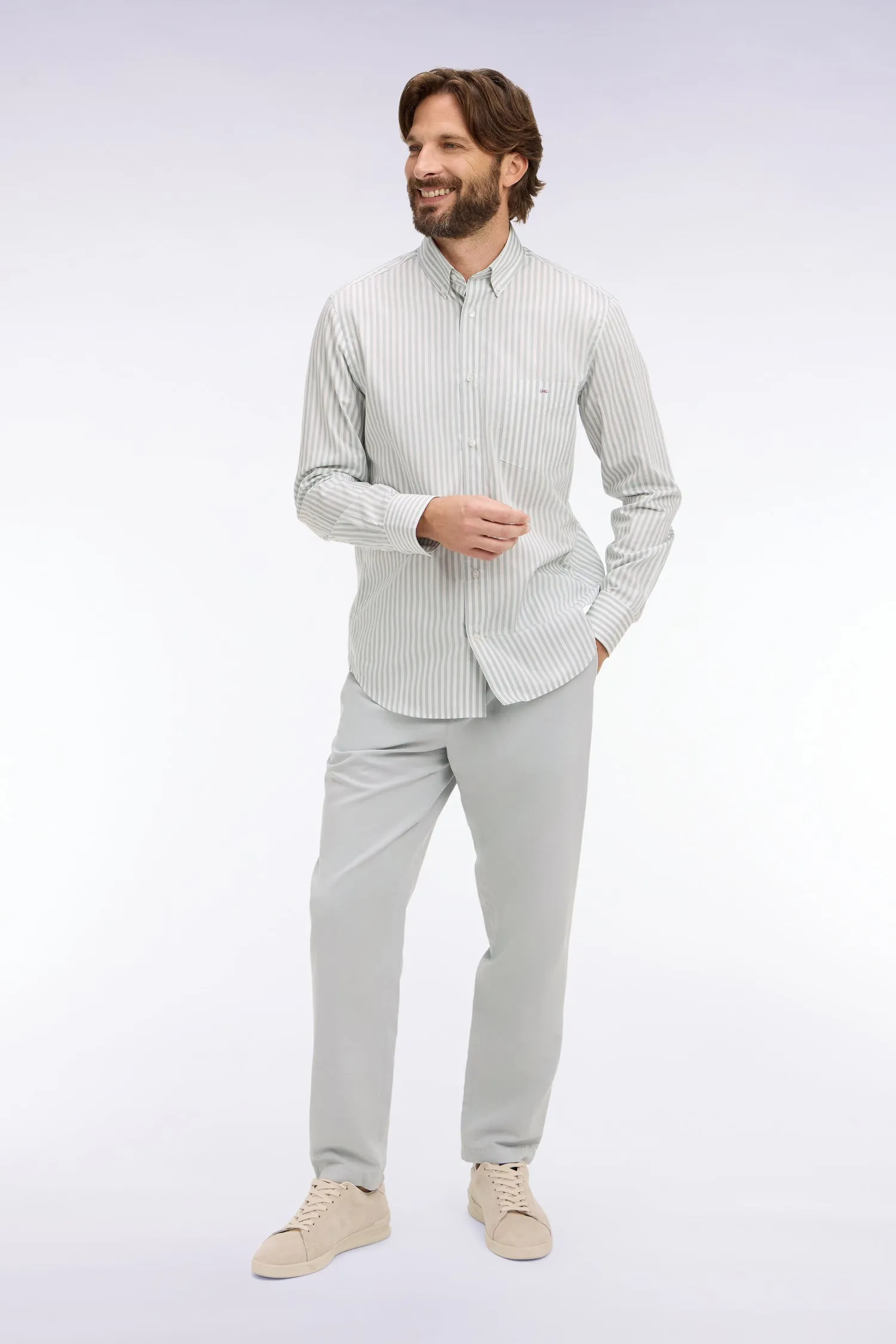 Chemise en coton ciel à rayures bâtons sold by Eden Park