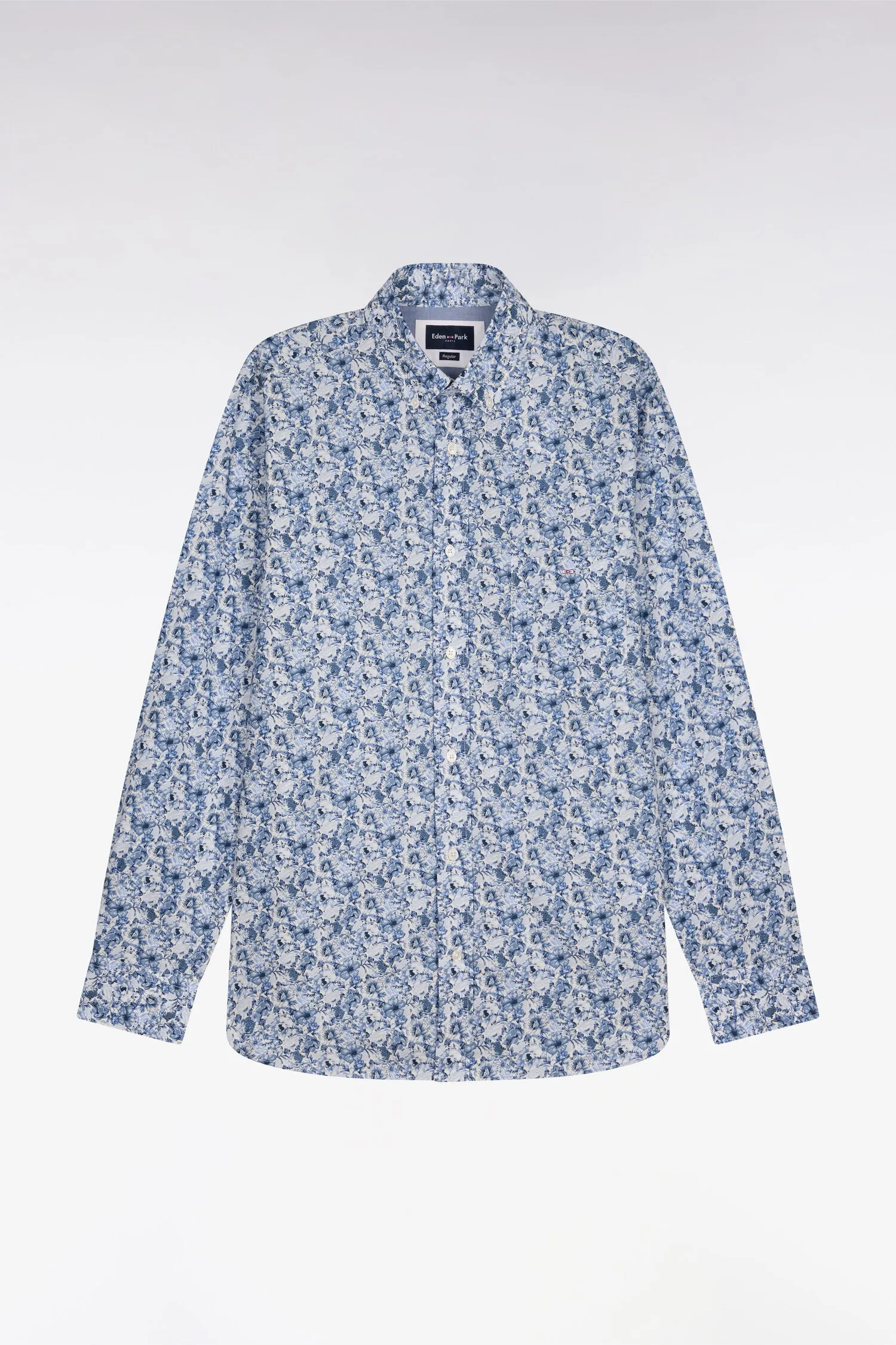 Chemise en popeline de coton bleu à motif floral sold by Eden Park product image thumbnail 2